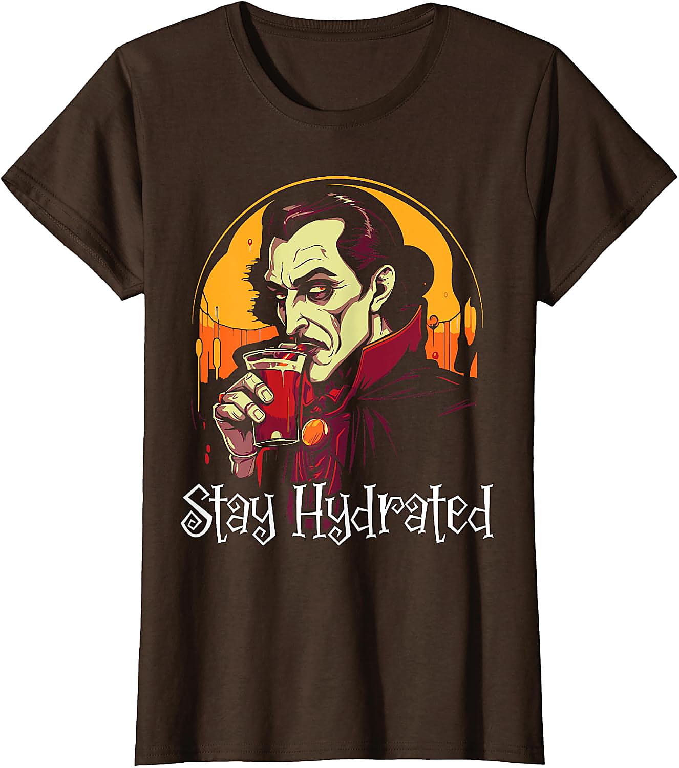 Stay Hydrated Dracula Vampire T-Shirt | Funny Halloween Tee