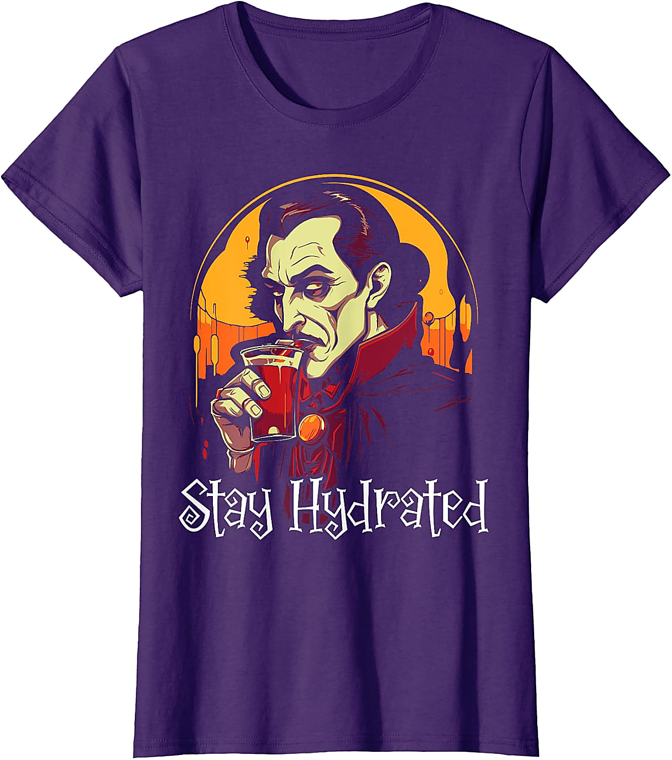 Stay Hydrated Dracula Vampire T-Shirt | Funny Halloween Tee