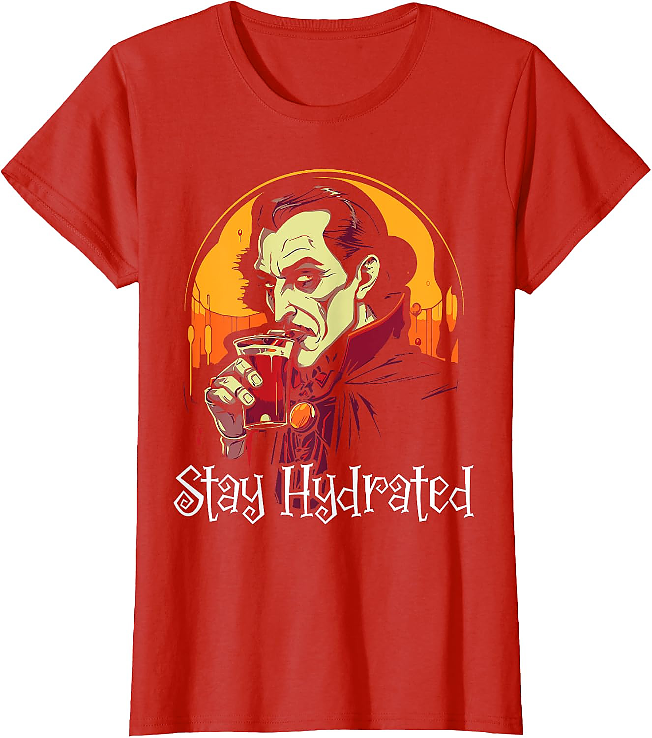 Stay Hydrated Dracula Vampire T-Shirt | Funny Halloween Tee