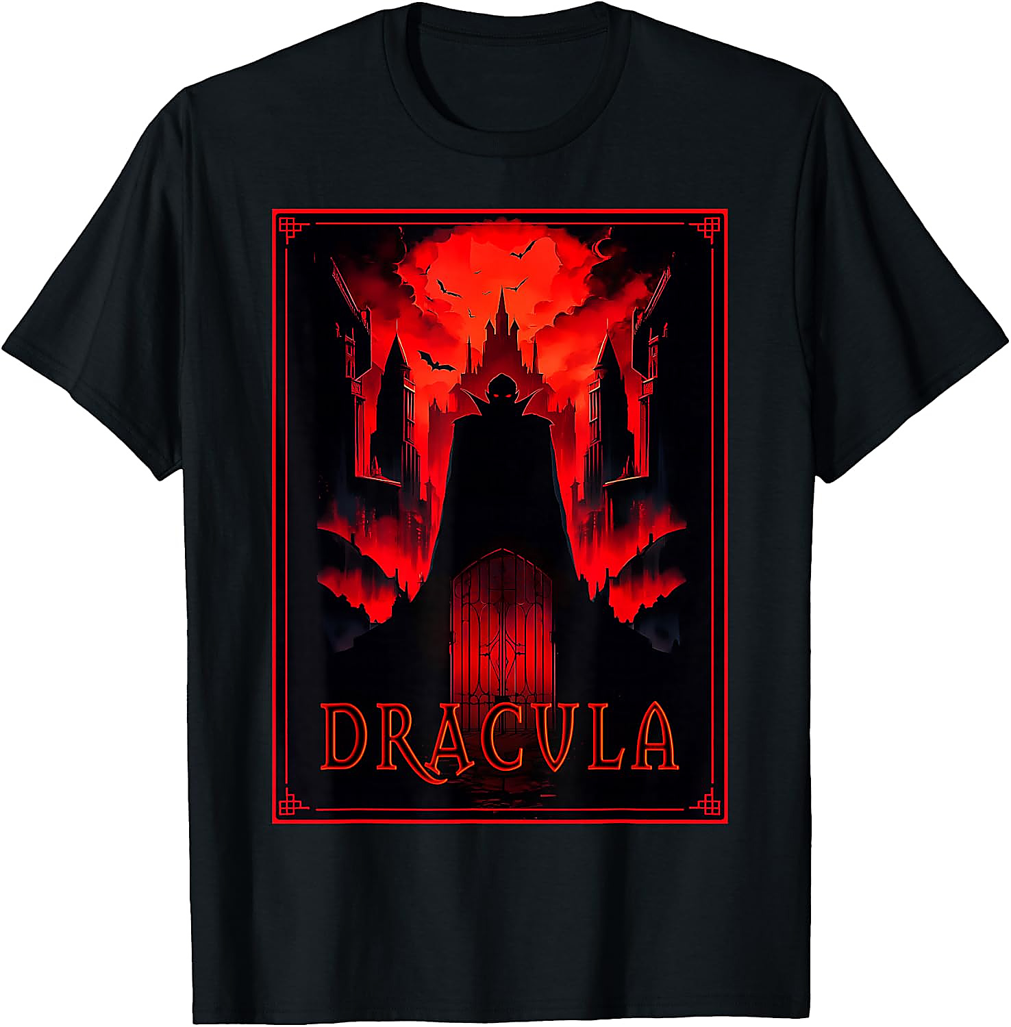 Dracula Gothic Horror T-Shirt | Vampire Castle Art Tee