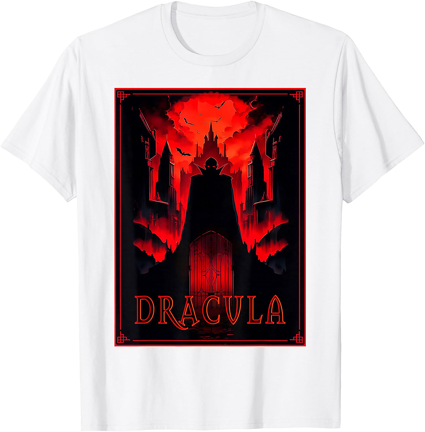 Dracula Gothic Horror T-Shirt | Vampire Castle Art Tee