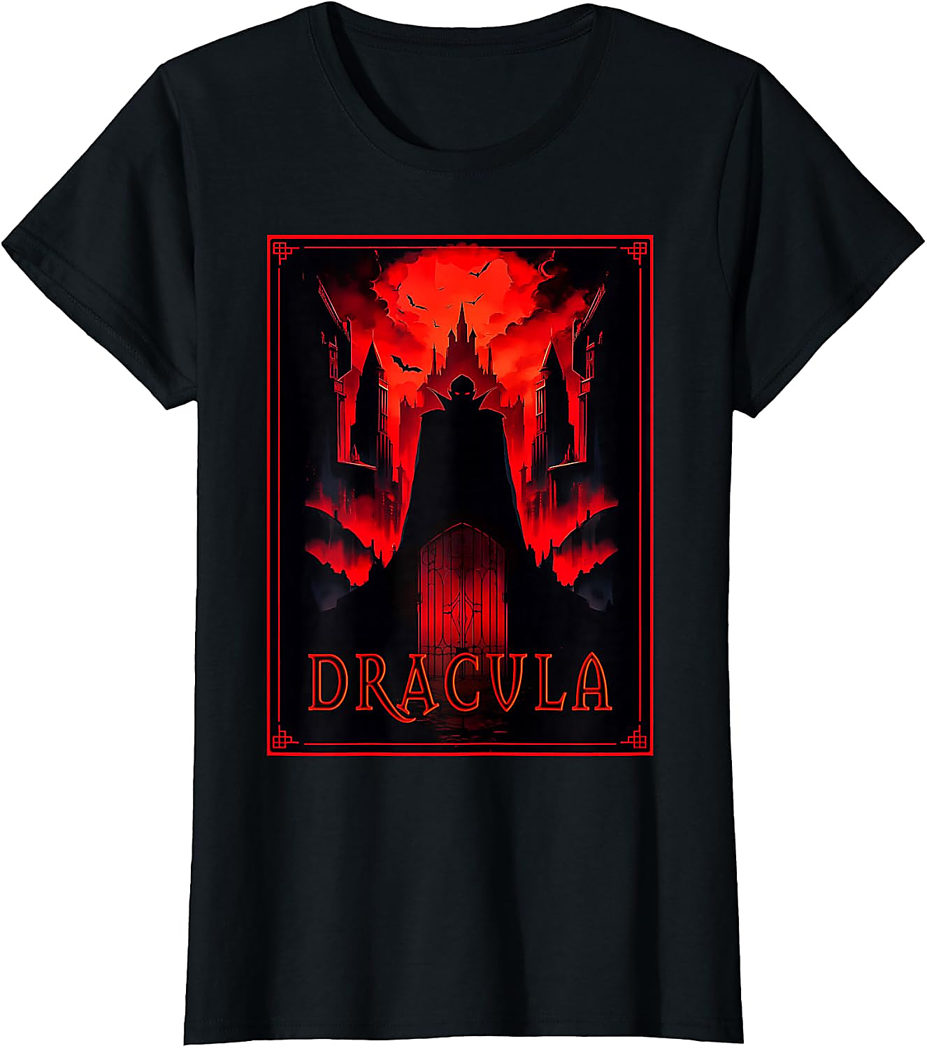 Dracula Gothic Horror T-Shirt | Vampire Castle Art Tee