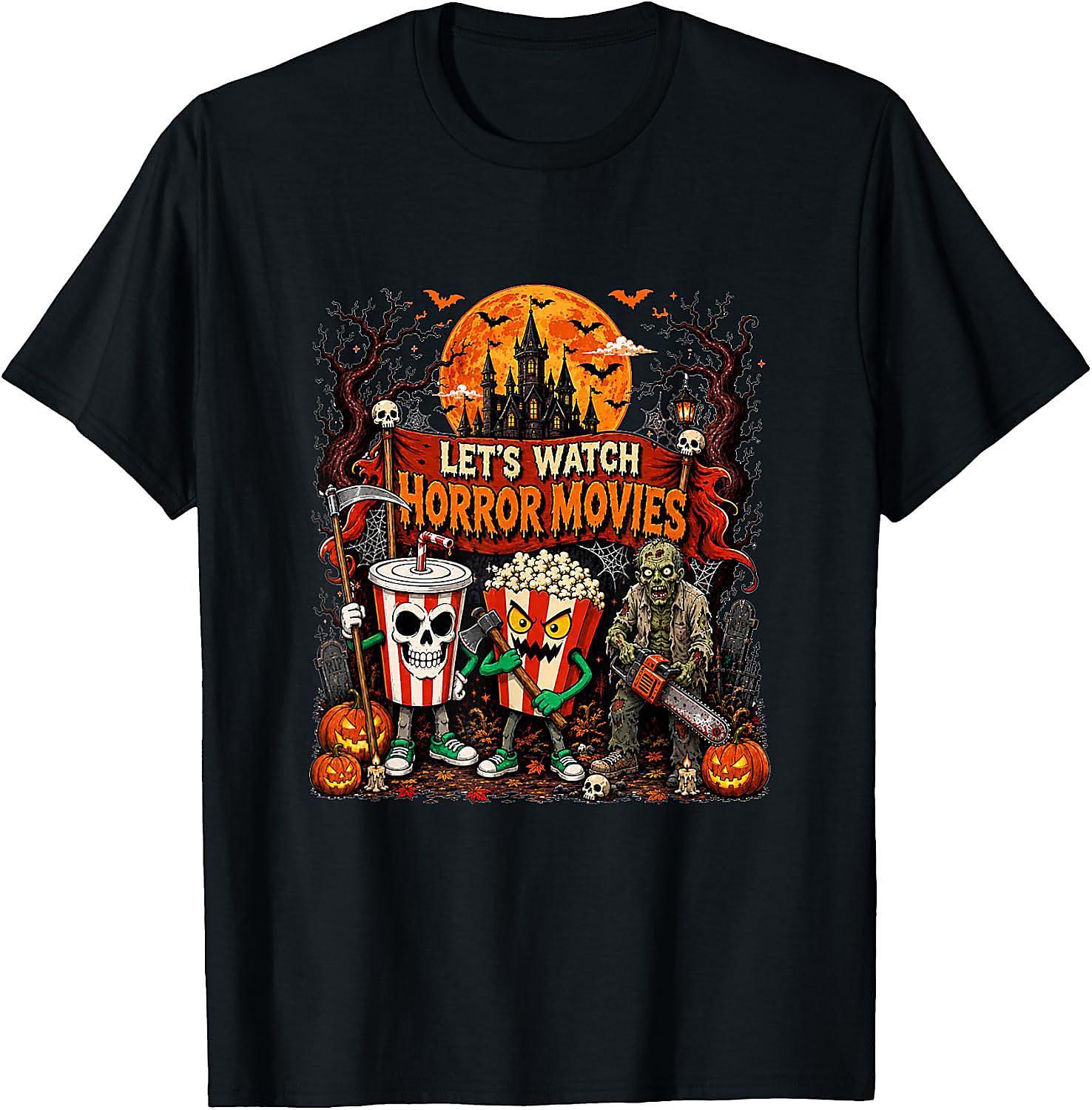 Horror Movies Halloween Zombie T-Shirt | Spooky Graphic Tee