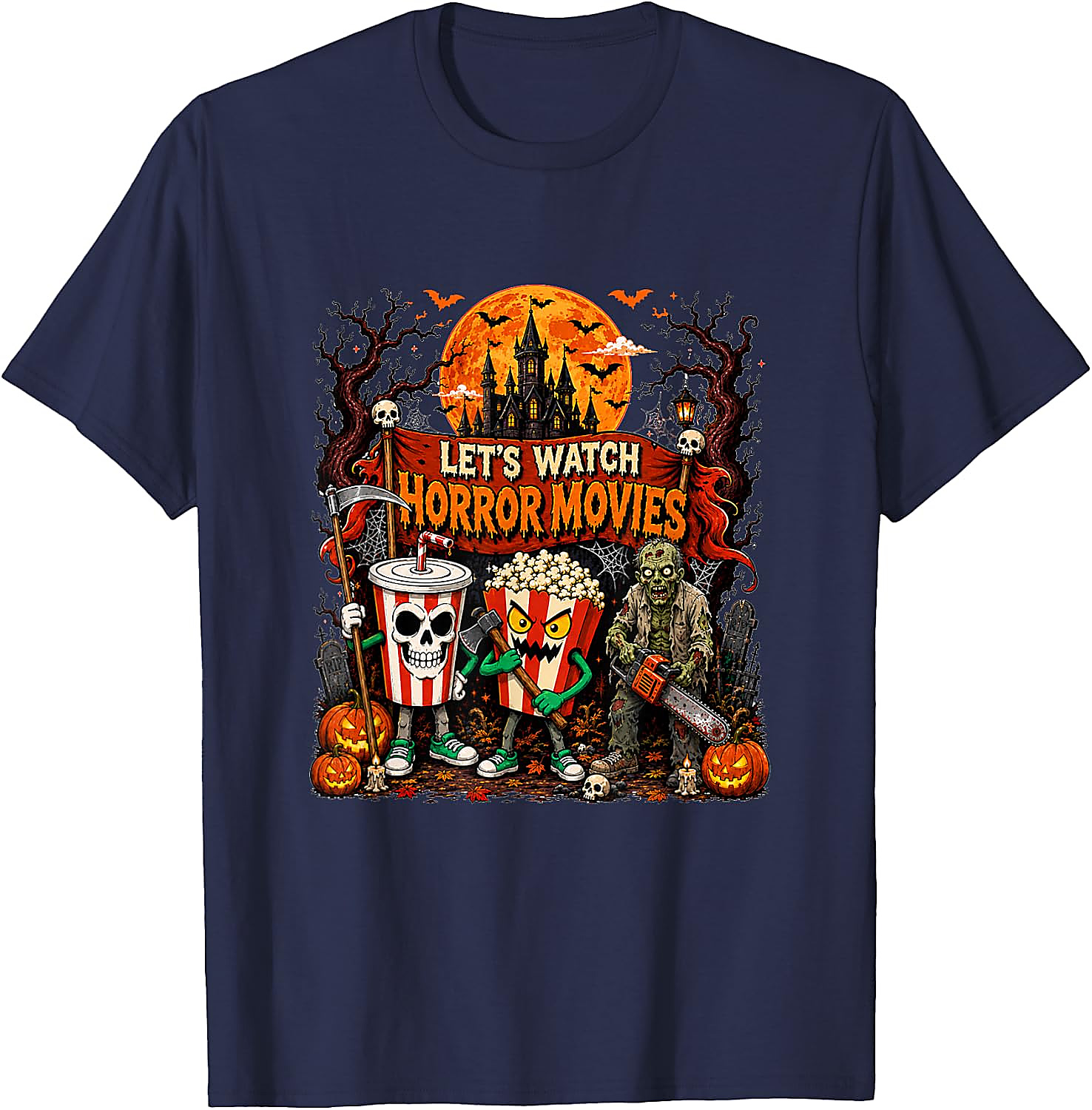 Horror Movies Halloween Zombie T-Shirt | Spooky Graphic Tee