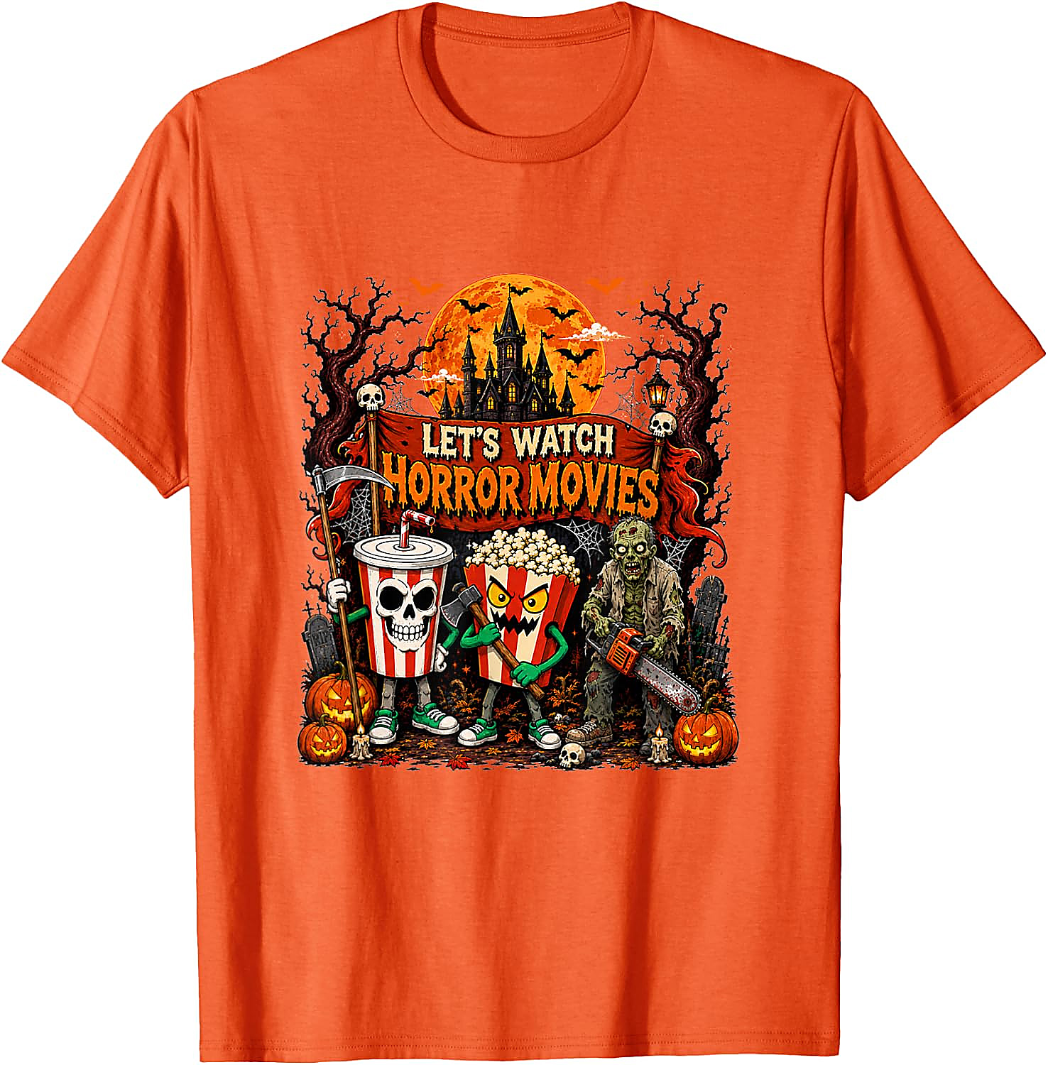 Horror Movies Halloween Zombie T-Shirt | Spooky Graphic Tee