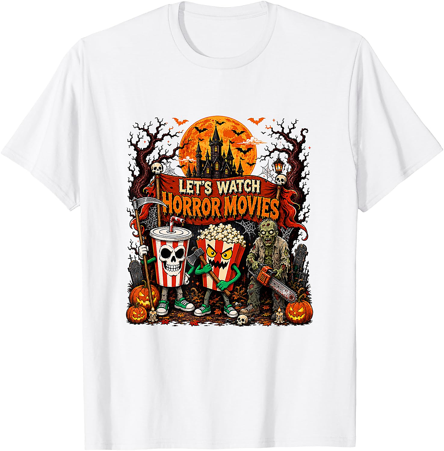 Horror Movies Halloween Zombie T-Shirt | Spooky Graphic Tee