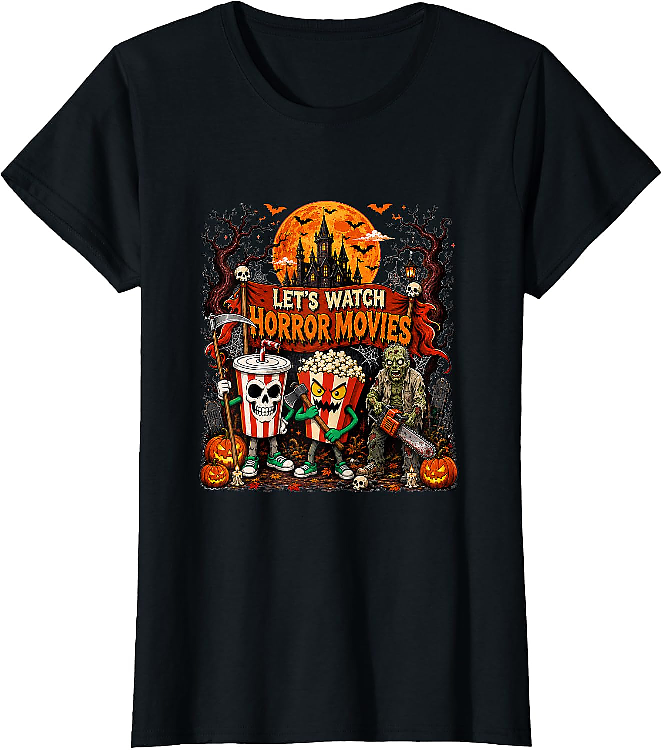 Horror Movies Halloween Zombie T-Shirt | Spooky Graphic Tee