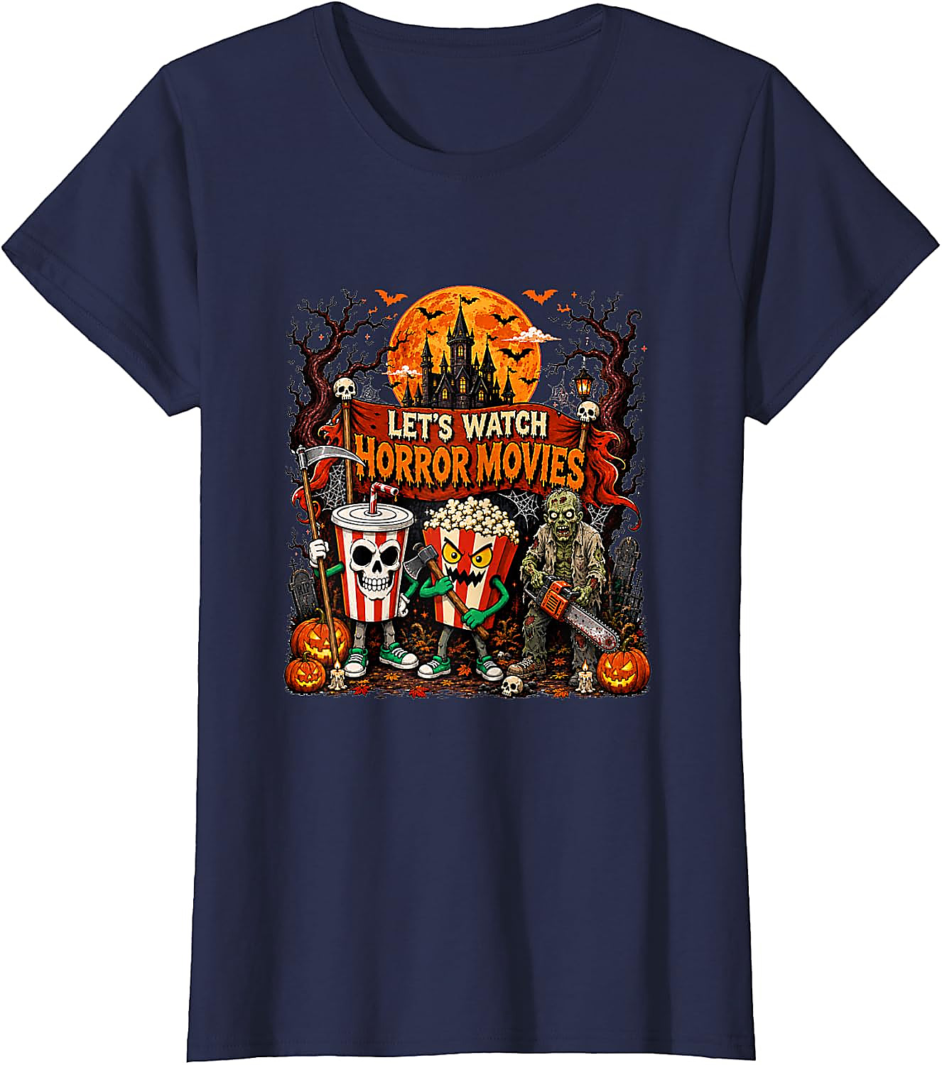 Horror Movies Halloween Zombie T-Shirt | Spooky Graphic Tee