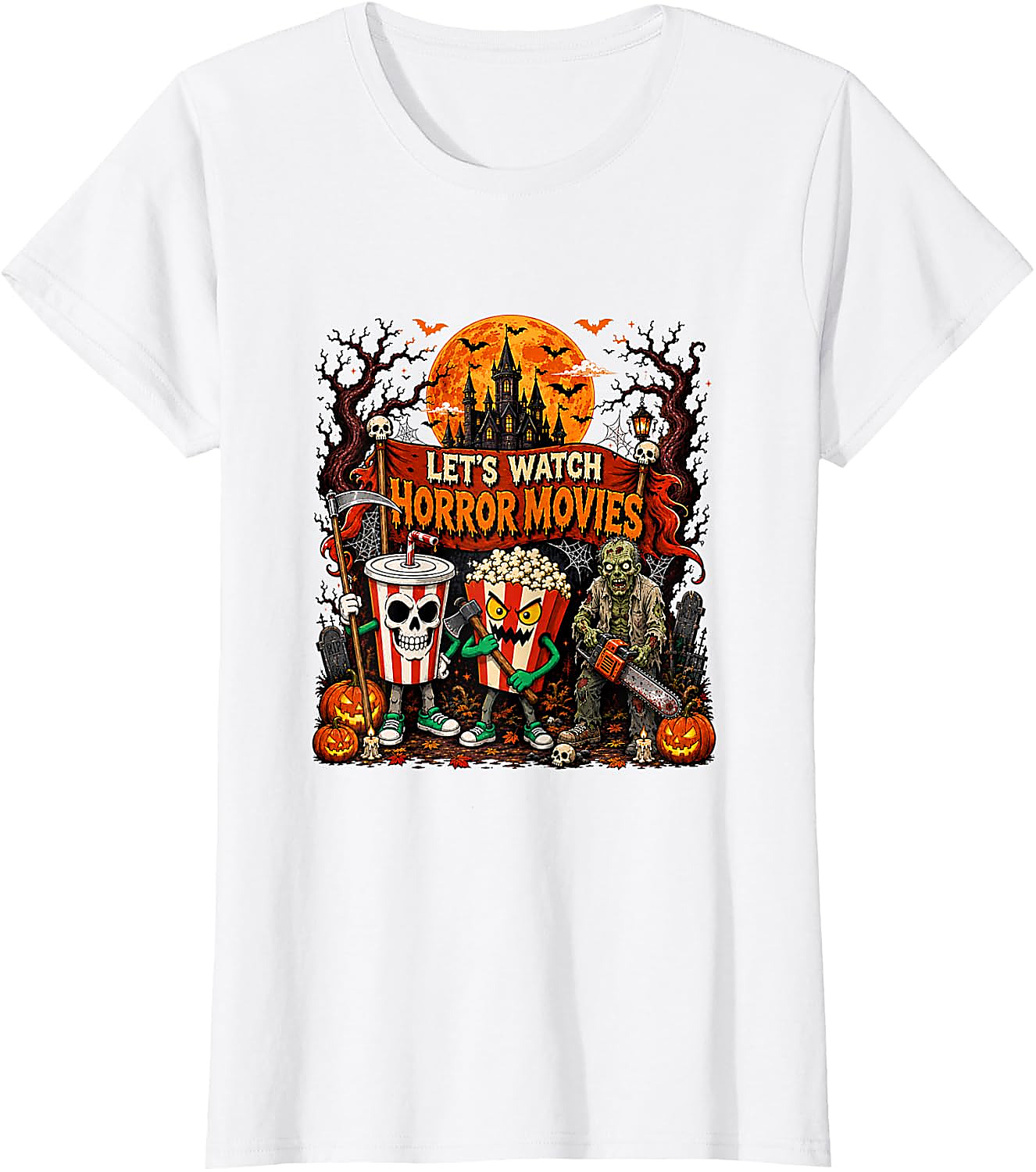 Horror Movies Halloween Zombie T-Shirt | Spooky Graphic Tee
