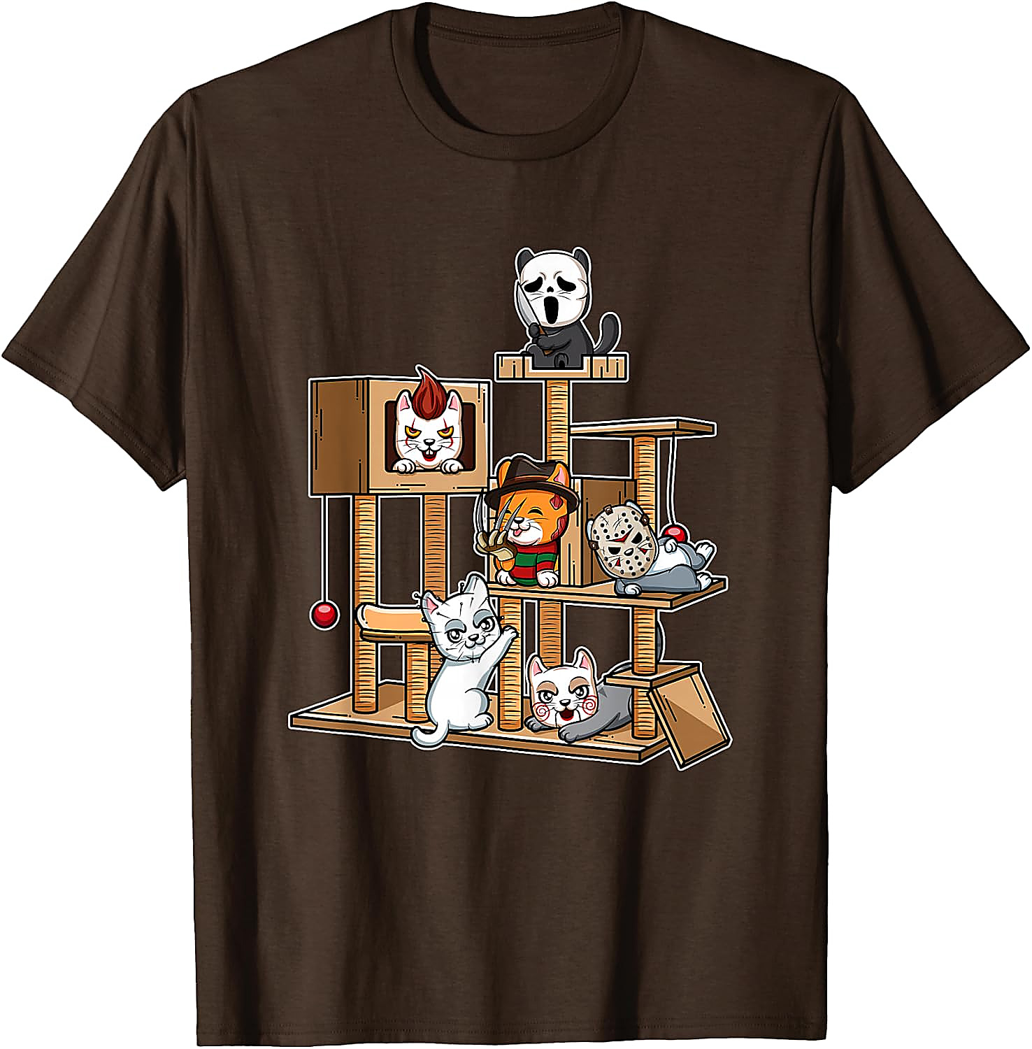 Funny Horror Kitten T-Shirt | Cute Slasher Movie Cat Tee
