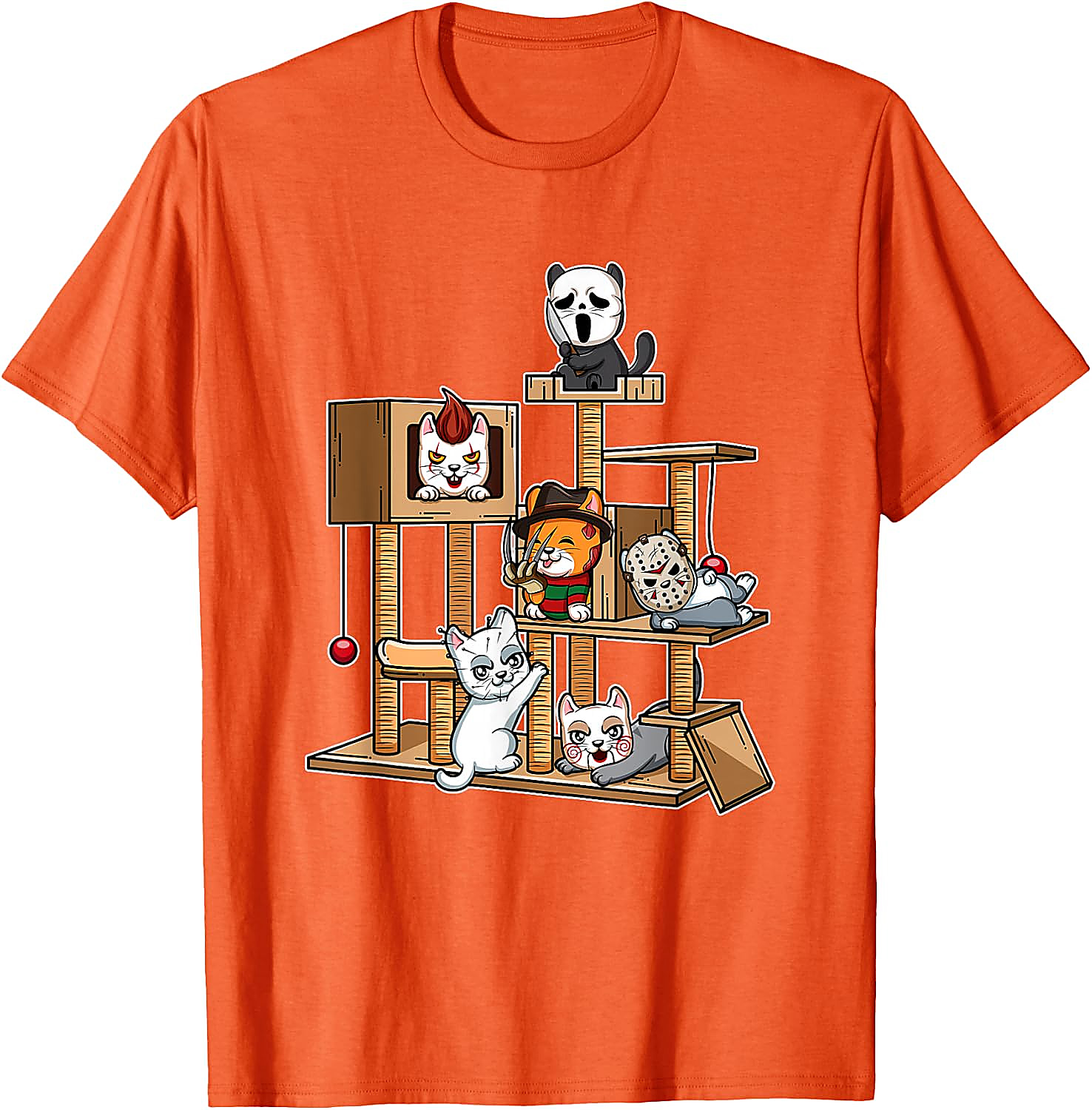 Funny Horror Kitten T-Shirt | Cute Slasher Movie Cat Tee