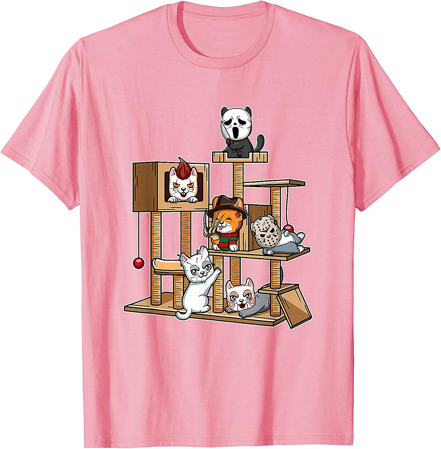 Funny Horror Kitten T-Shirt | Cute Slasher Movie Cat Tee