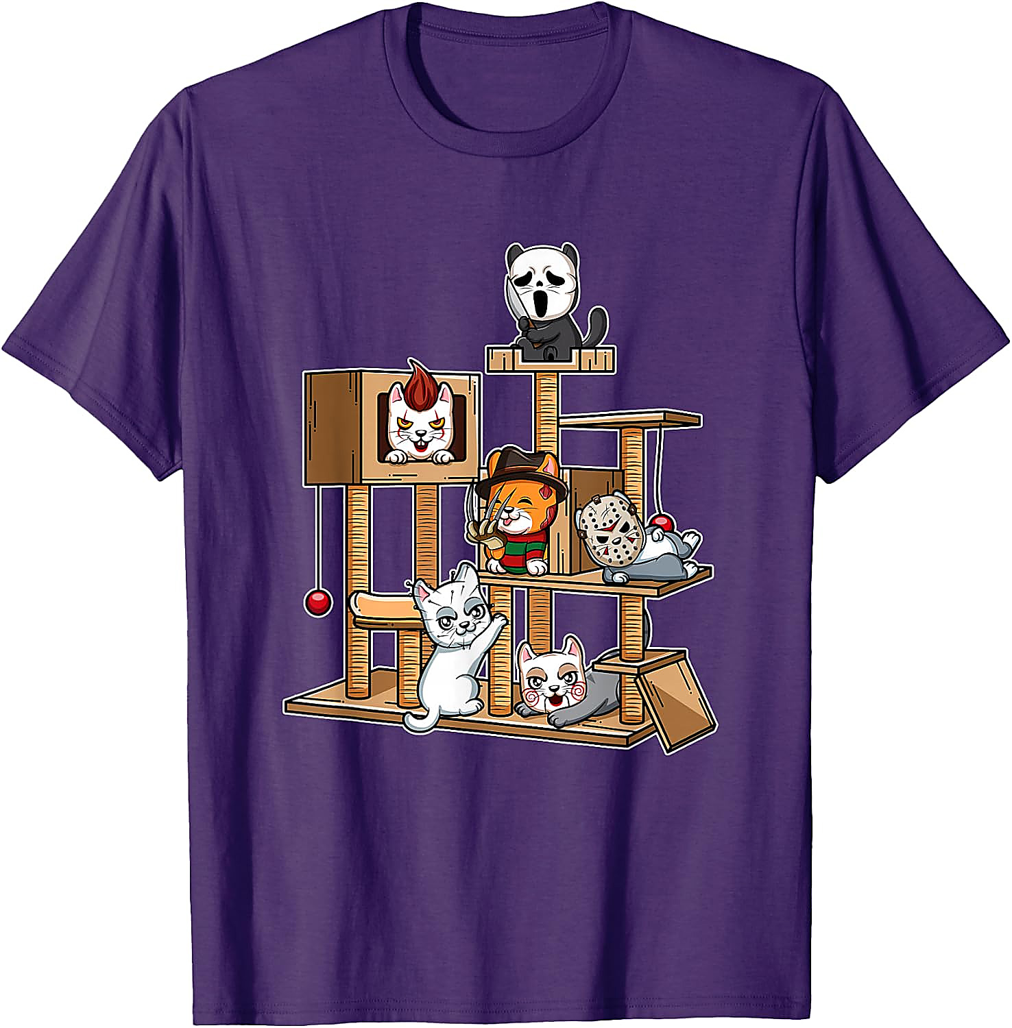Funny Horror Kitten T-Shirt | Cute Slasher Movie Cat Tee