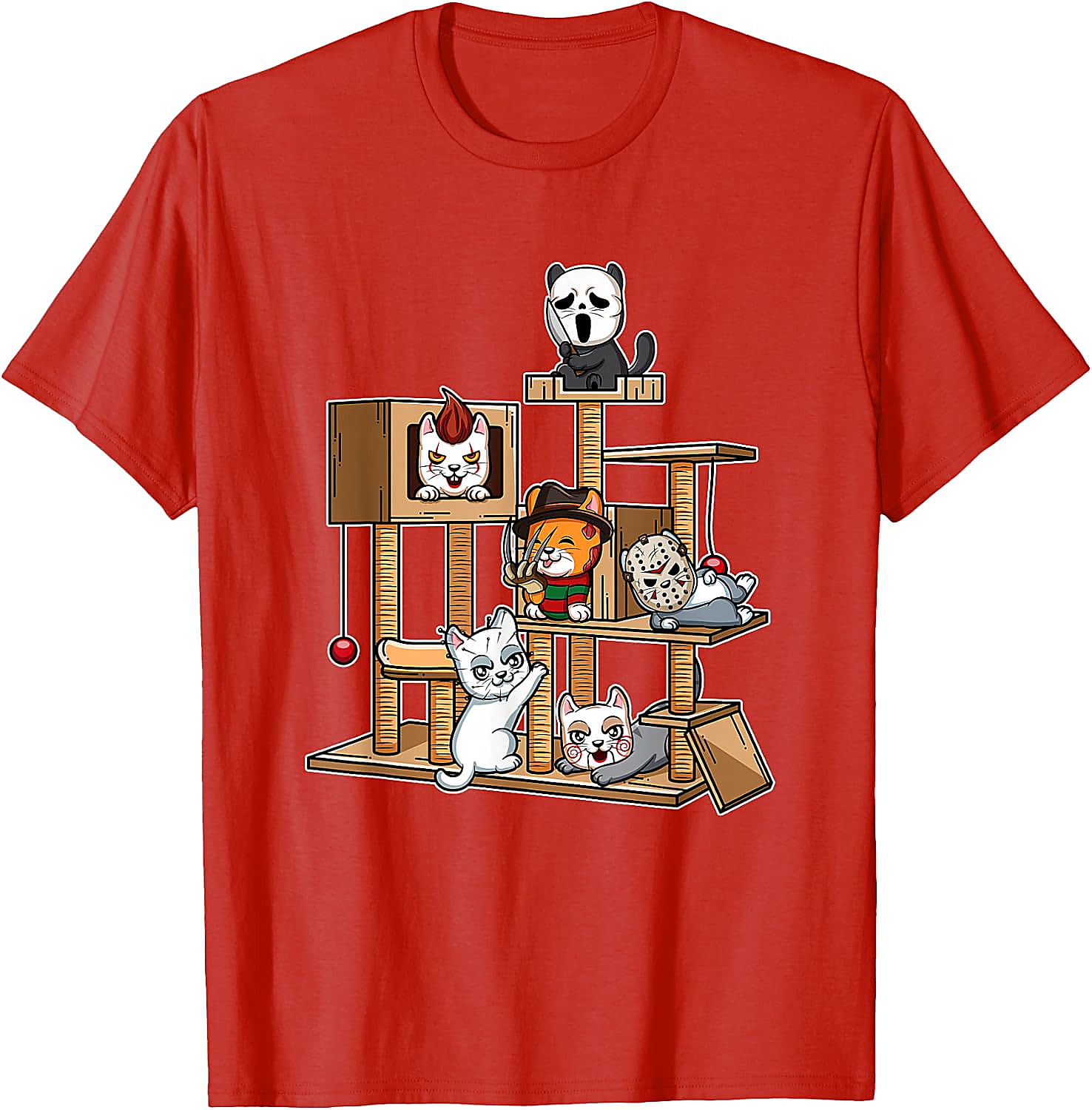 Funny Horror Kitten T-Shirt | Cute Slasher Movie Cat Tee
