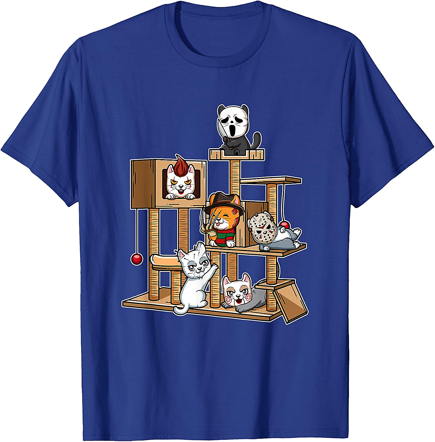 Funny Horror Kitten T-Shirt | Cute Slasher Movie Cat Tee