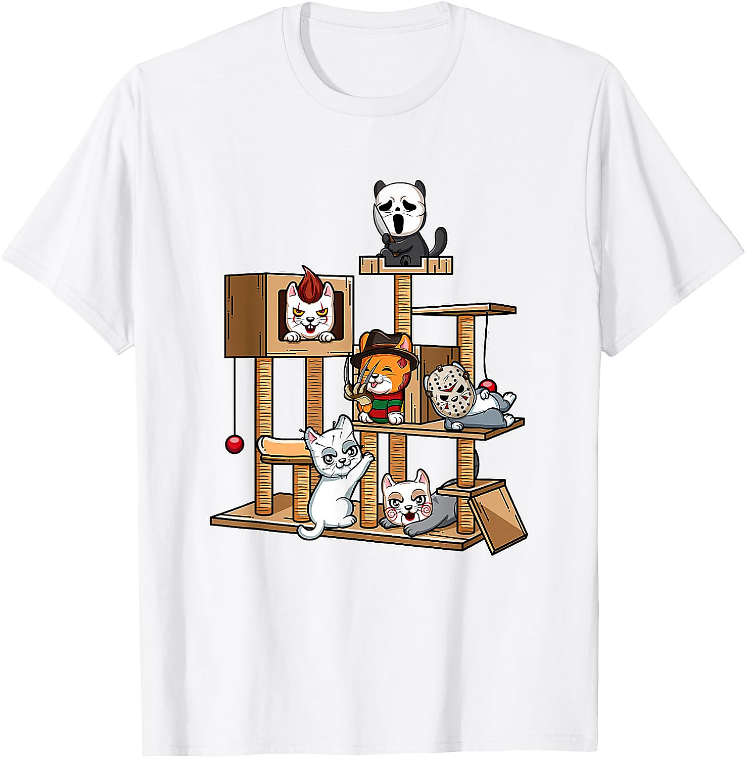 Funny Horror Kitten T-Shirt | Cute Slasher Movie Cat Tee
