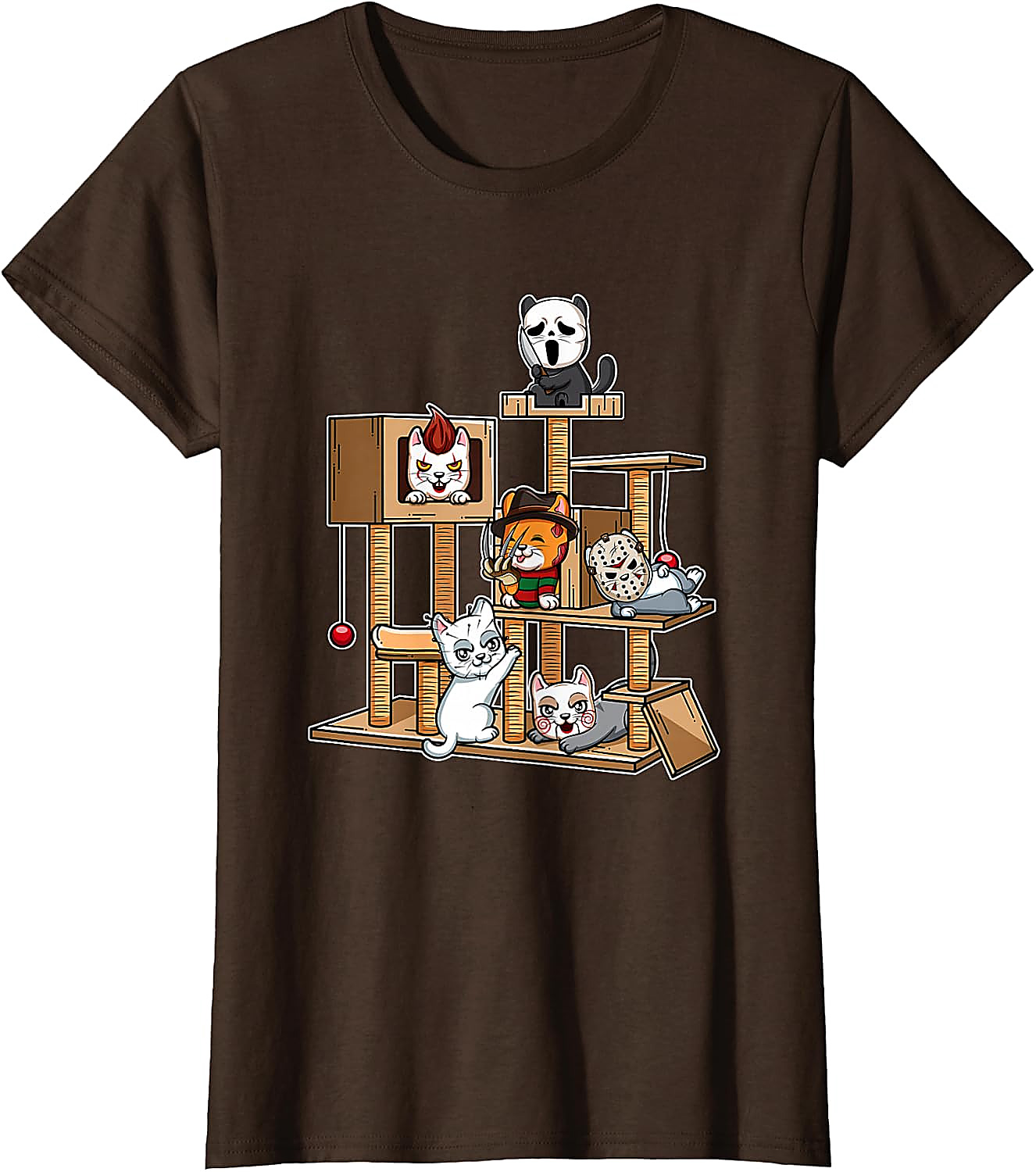 Funny Horror Kitten T-Shirt | Cute Slasher Movie Cat Tee