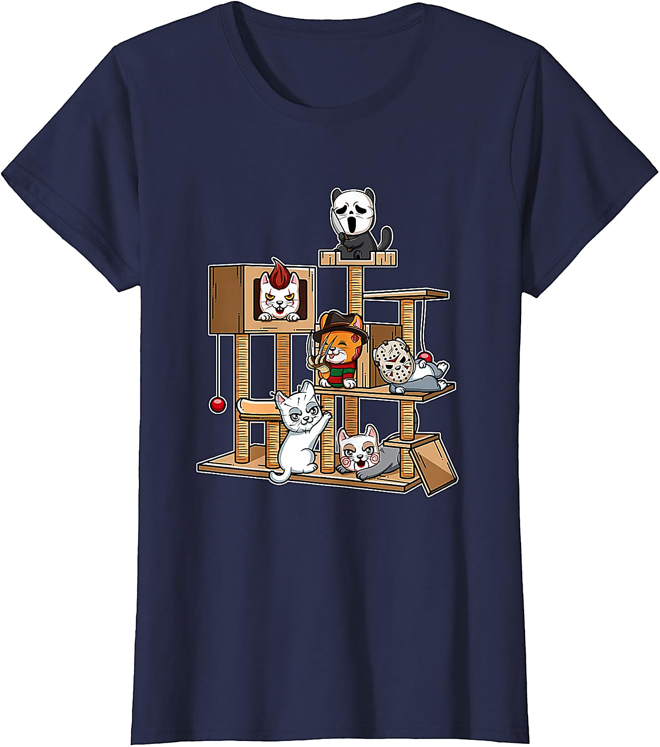Funny Horror Kitten T-Shirt | Cute Slasher Movie Cat Tee