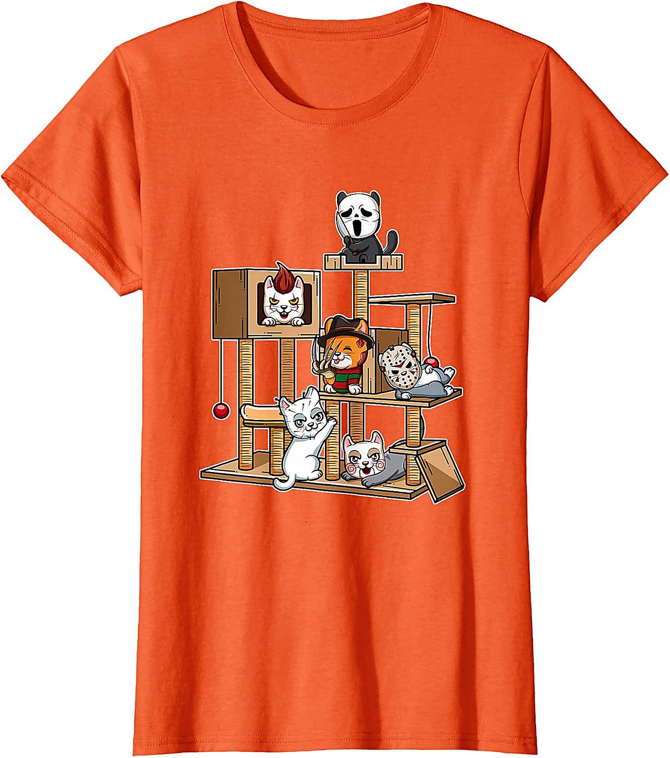 Funny Horror Kitten T-Shirt | Cute Slasher Movie Cat Tee