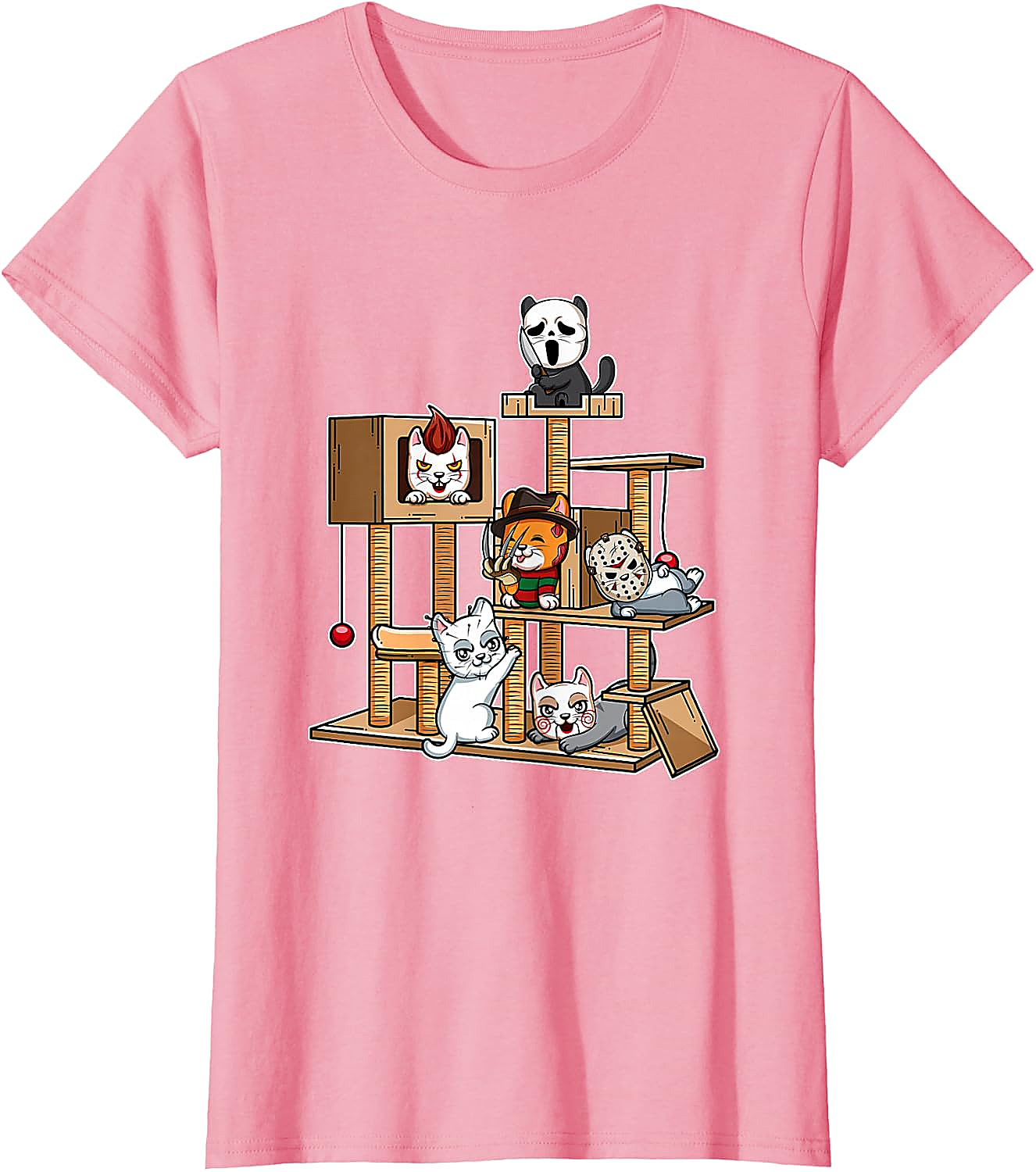 Funny Horror Kitten T-Shirt | Cute Slasher Movie Cat Tee