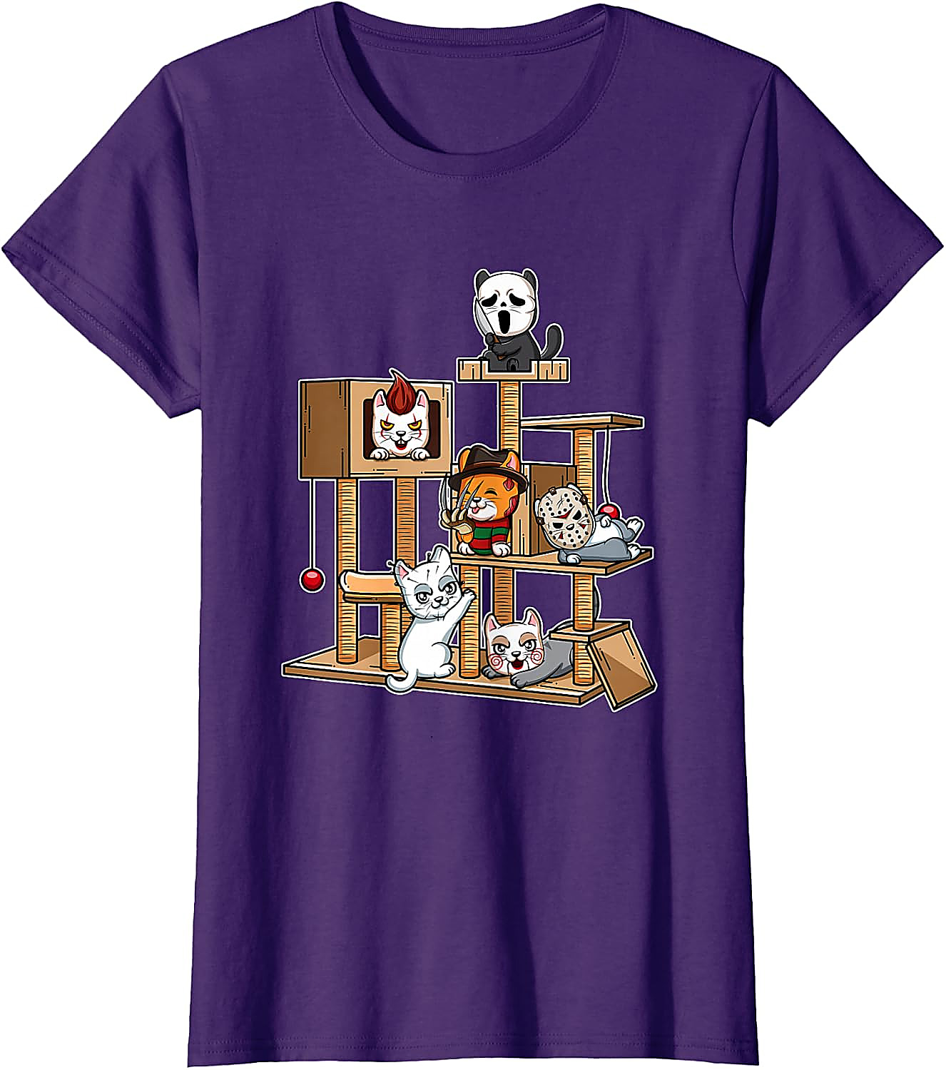 Funny Horror Kitten T-Shirt | Cute Slasher Movie Cat Tee