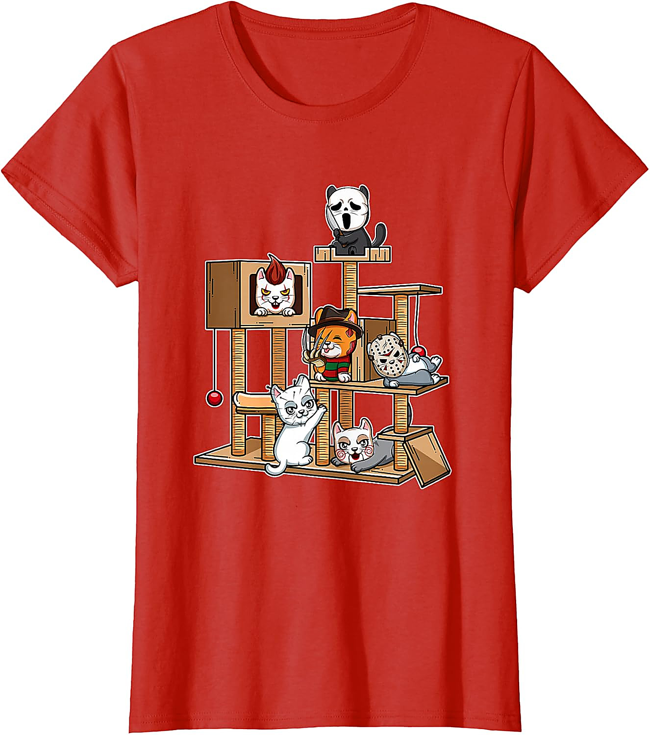 Funny Horror Kitten T-Shirt | Cute Slasher Movie Cat Tee