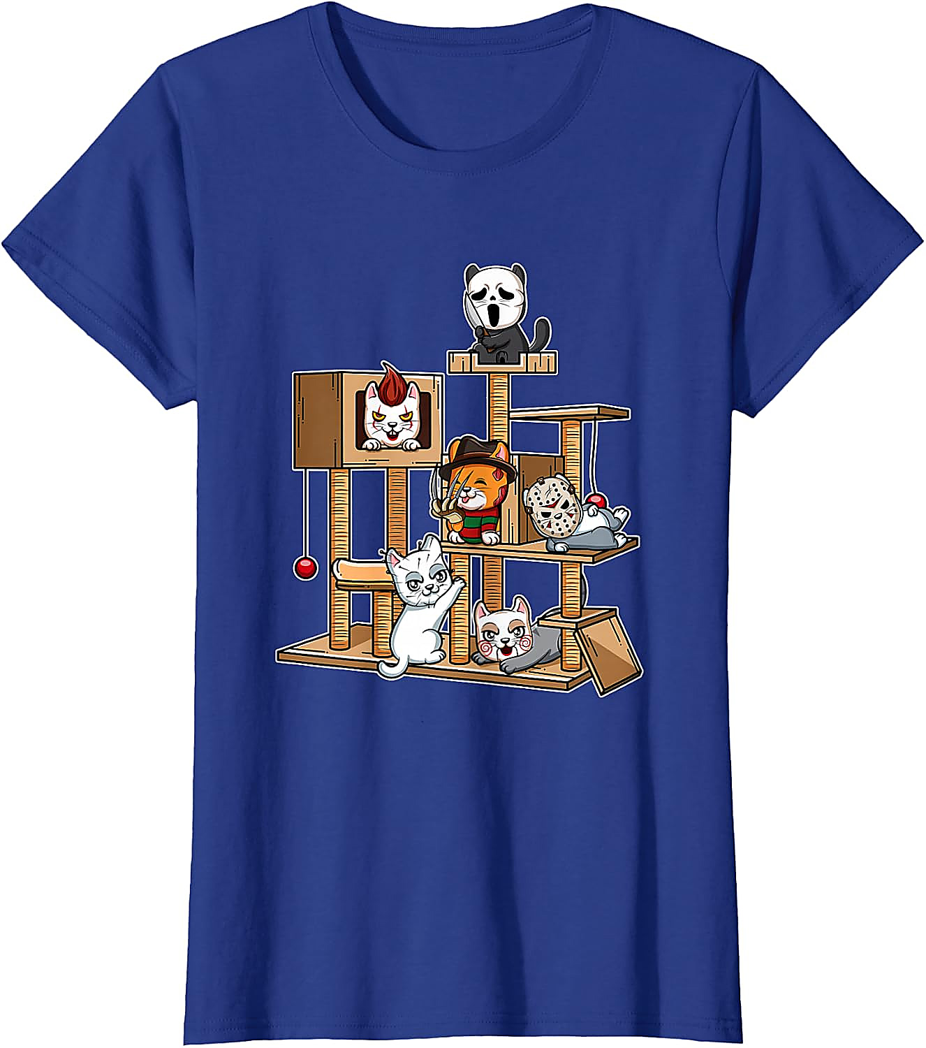 Funny Horror Kitten T-Shirt | Cute Slasher Movie Cat Tee