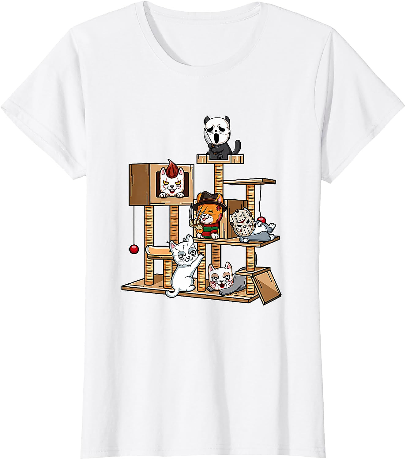 Funny Horror Kitten T-Shirt | Cute Slasher Movie Cat Tee