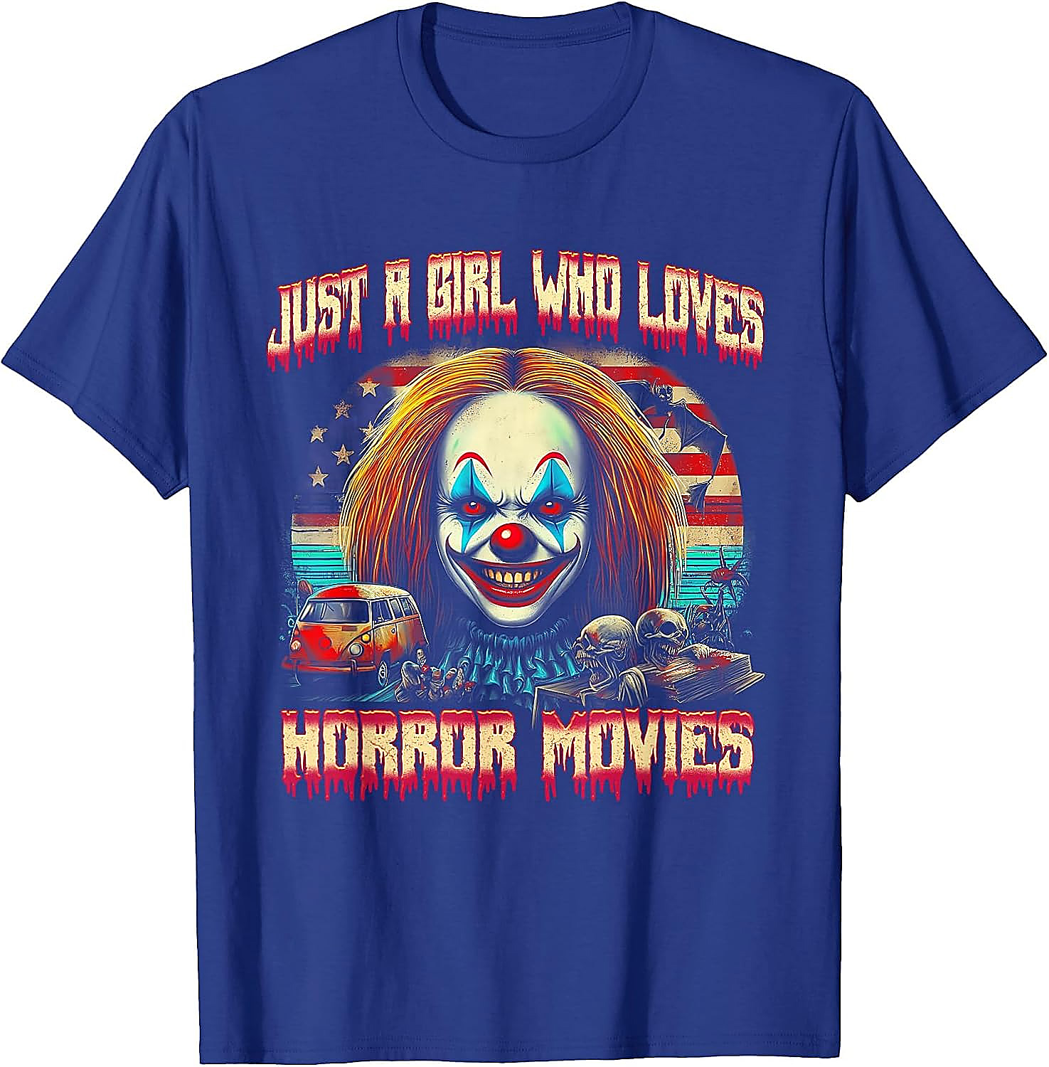 Just a Girl Who Loves Horror Movies T-Shirt | Scary Clown Tee