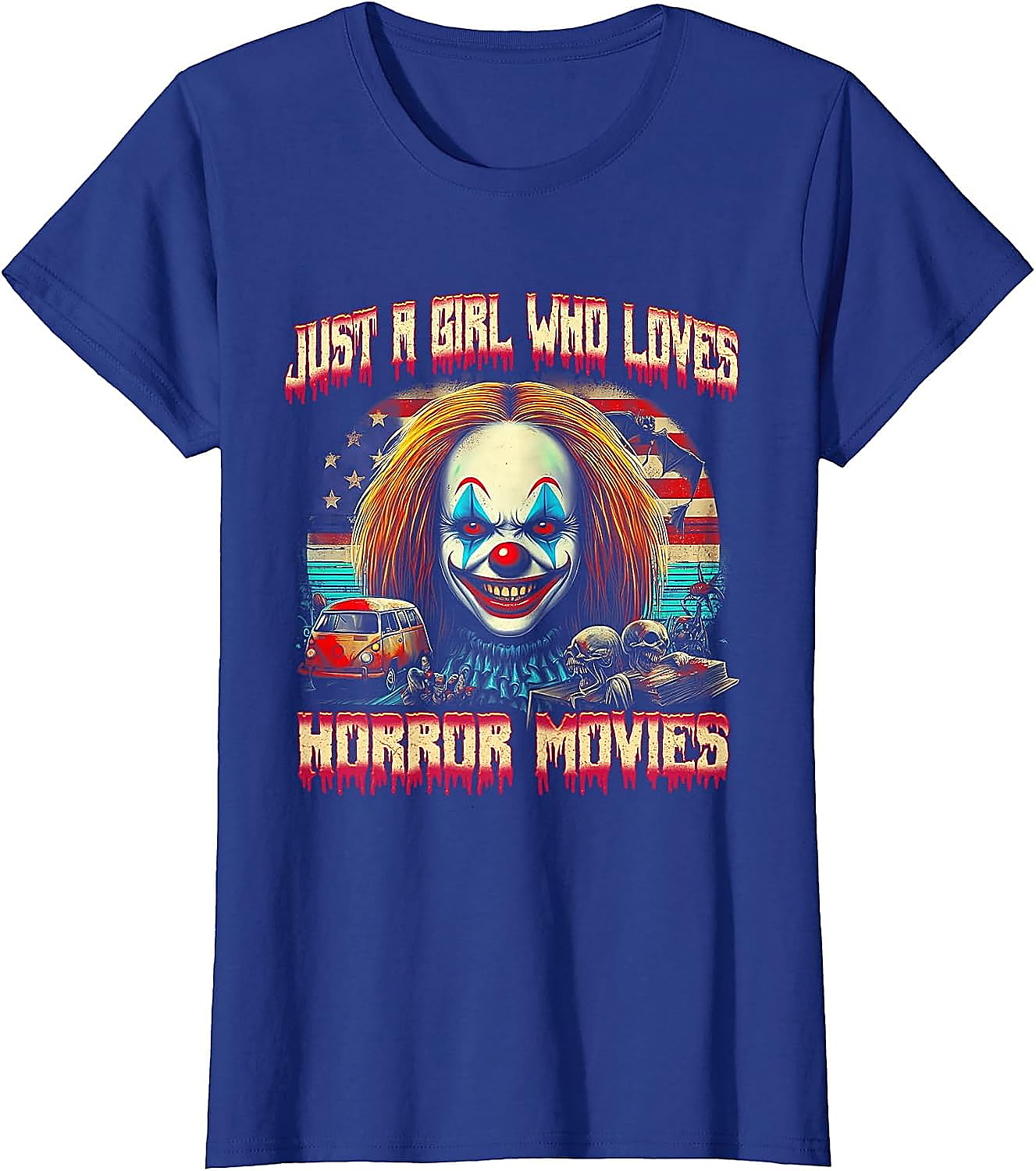 Just a Girl Who Loves Horror Movies T-Shirt | Scary Clown Tee