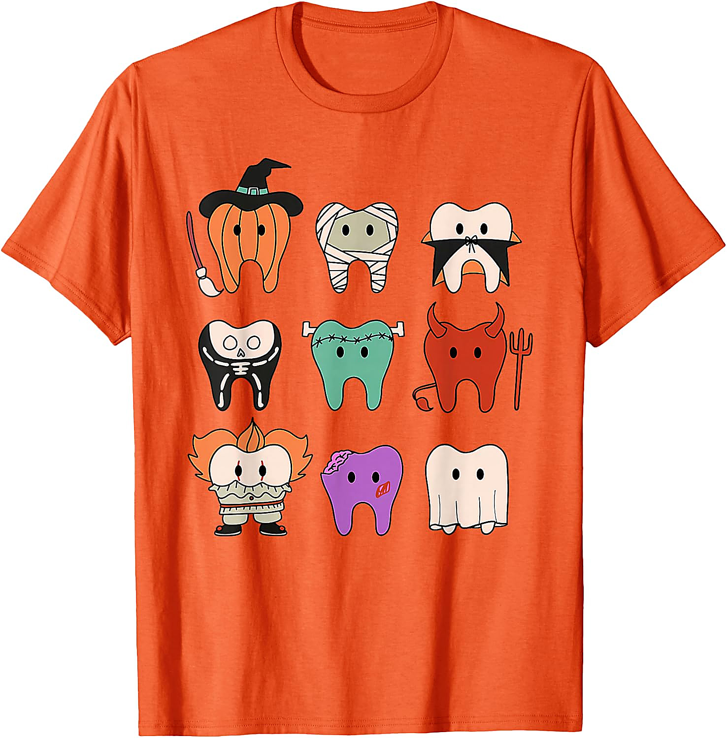 Cute Dental Halloween Monsters T-Shirt | Funny Teeth Tee