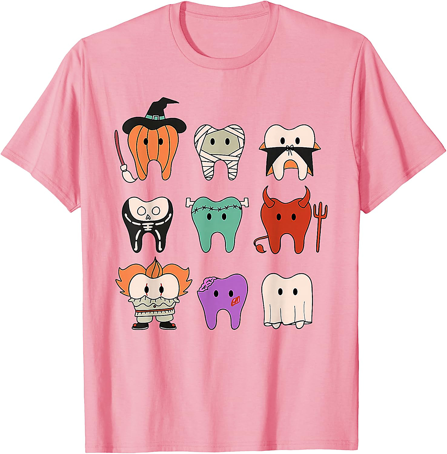 Cute Dental Halloween Monsters T-Shirt | Funny Teeth Tee