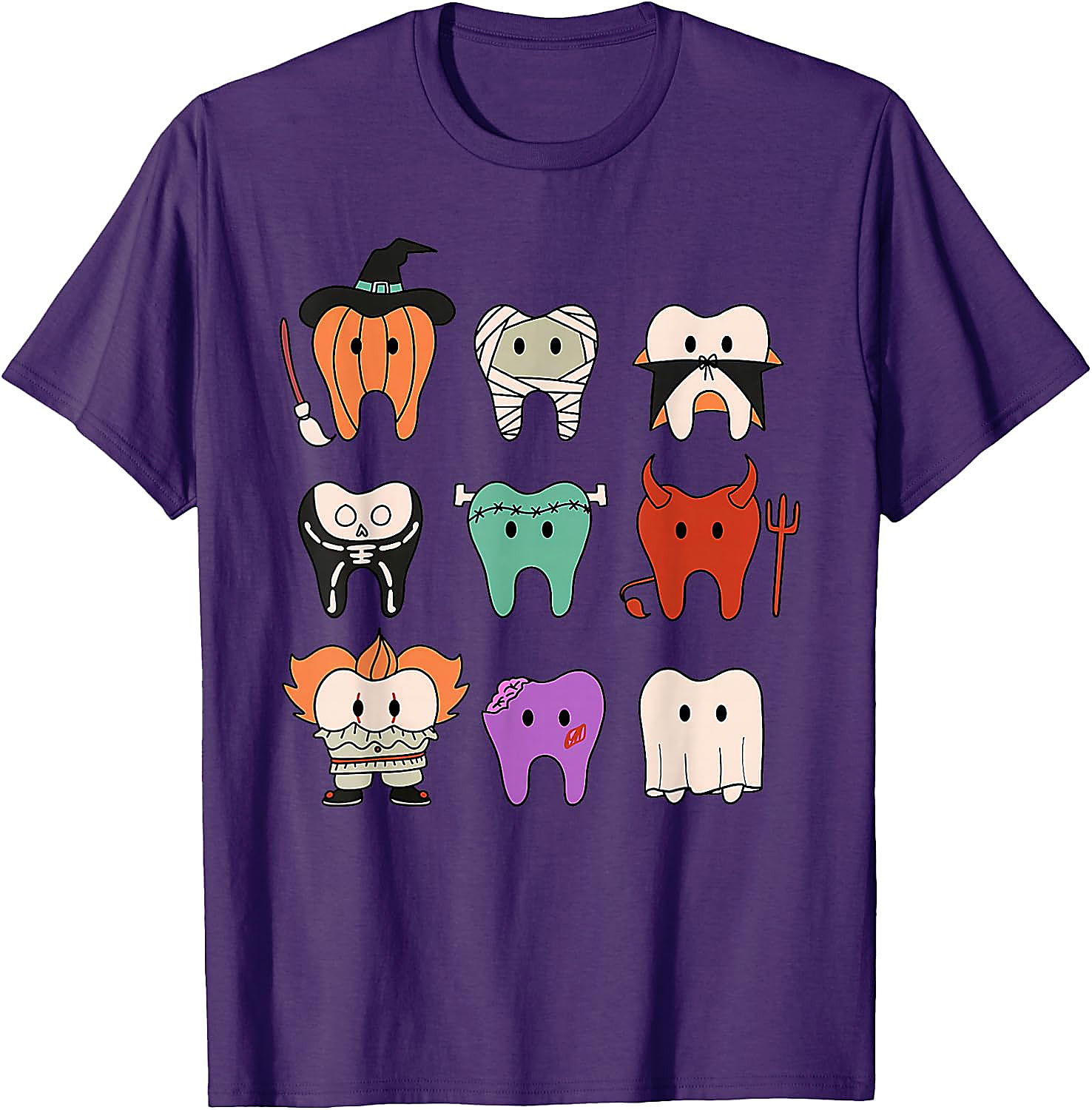Cute Dental Halloween Monsters T-Shirt | Funny Teeth Tee