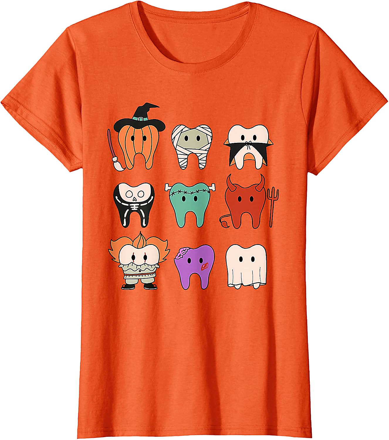 Cute Dental Halloween Monsters T-Shirt | Funny Teeth Tee