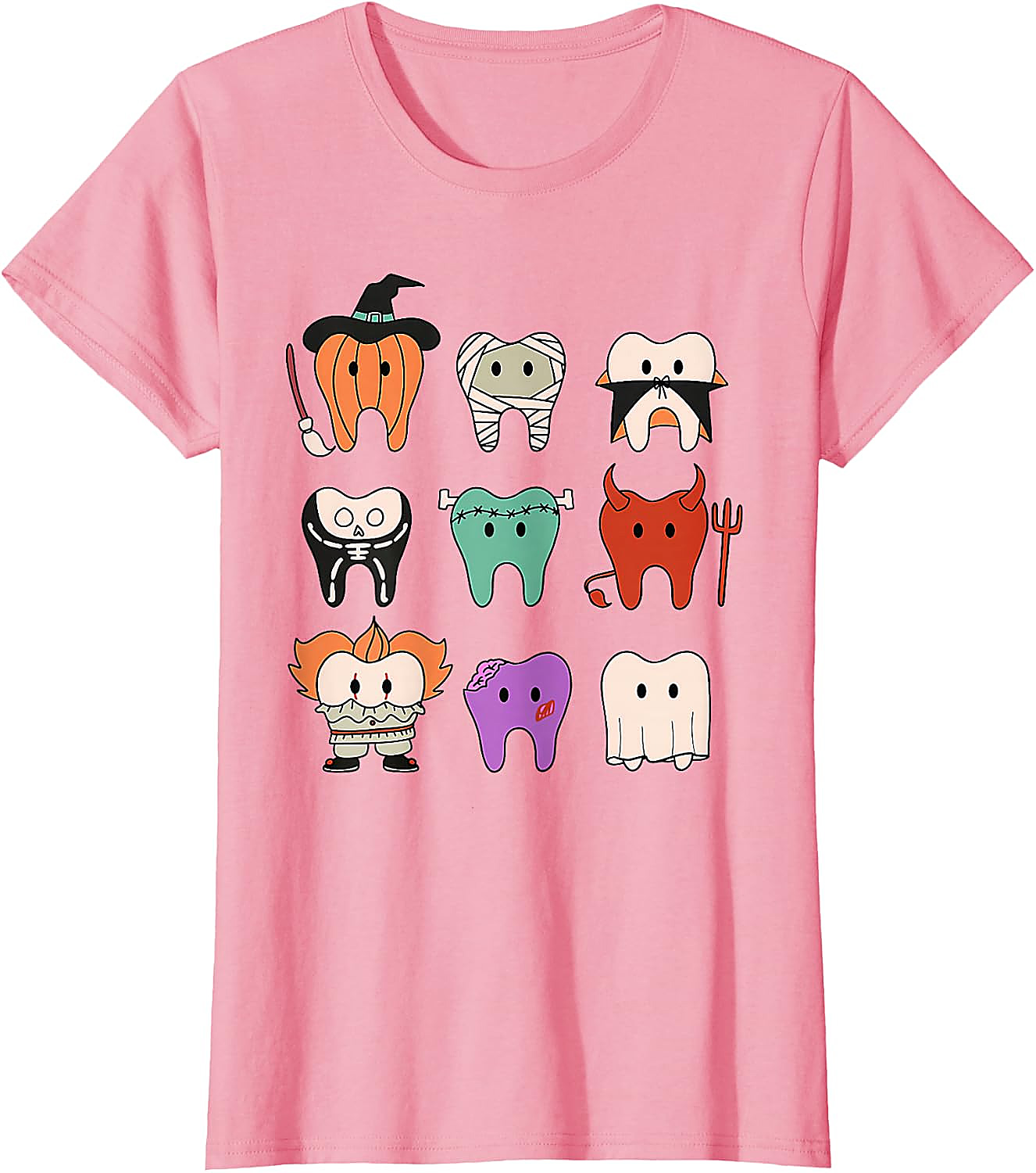 Cute Dental Halloween Monsters T-Shirt | Funny Teeth Tee