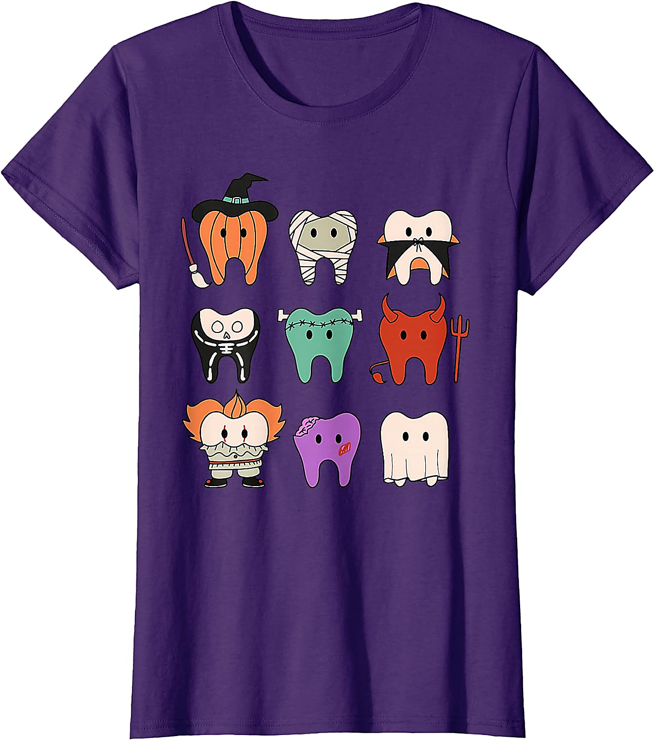 Cute Dental Halloween Monsters T-Shirt | Funny Teeth Tee