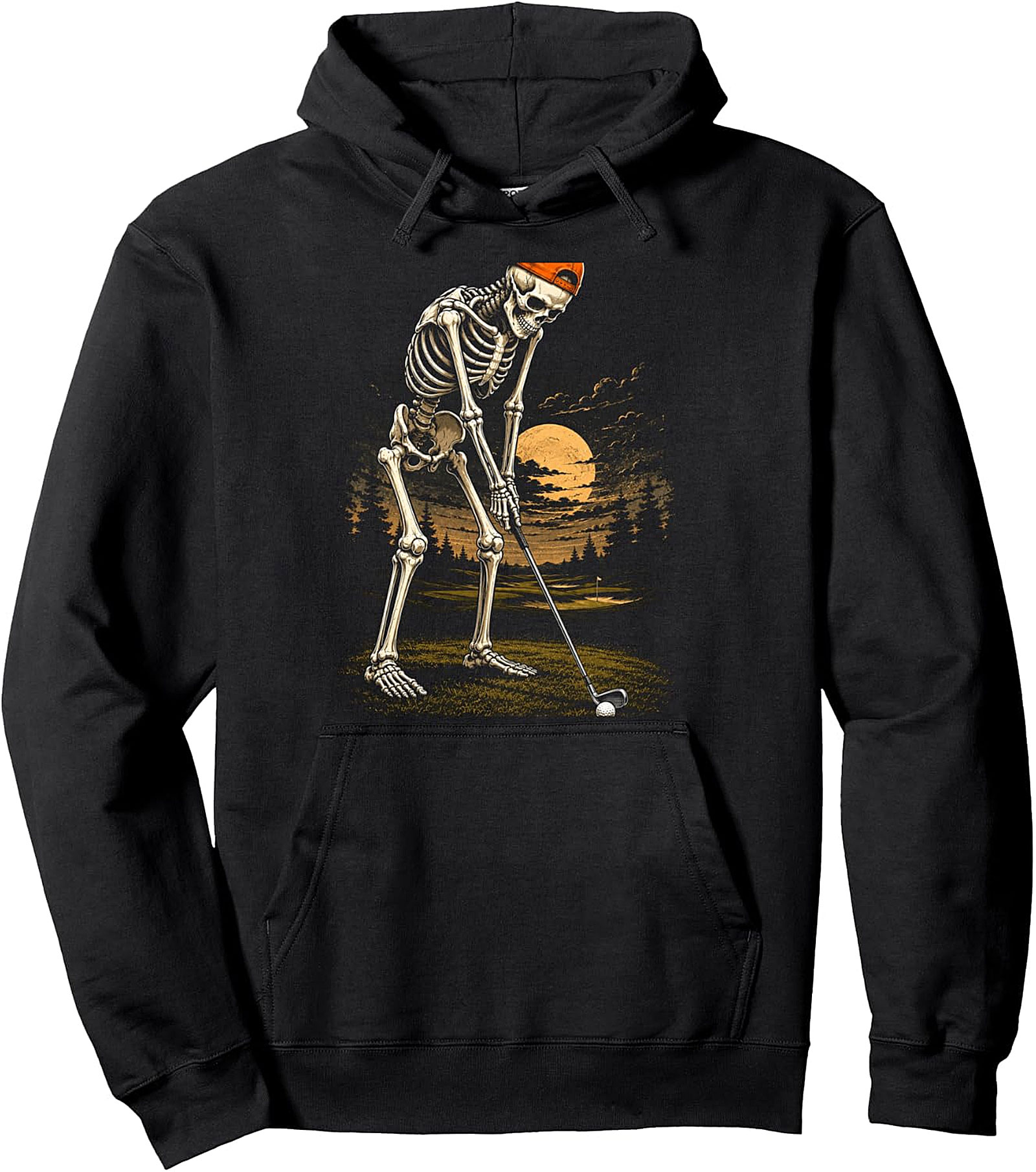 Skeleton Golf Funny Dad Pullover Hoodie | Halloween