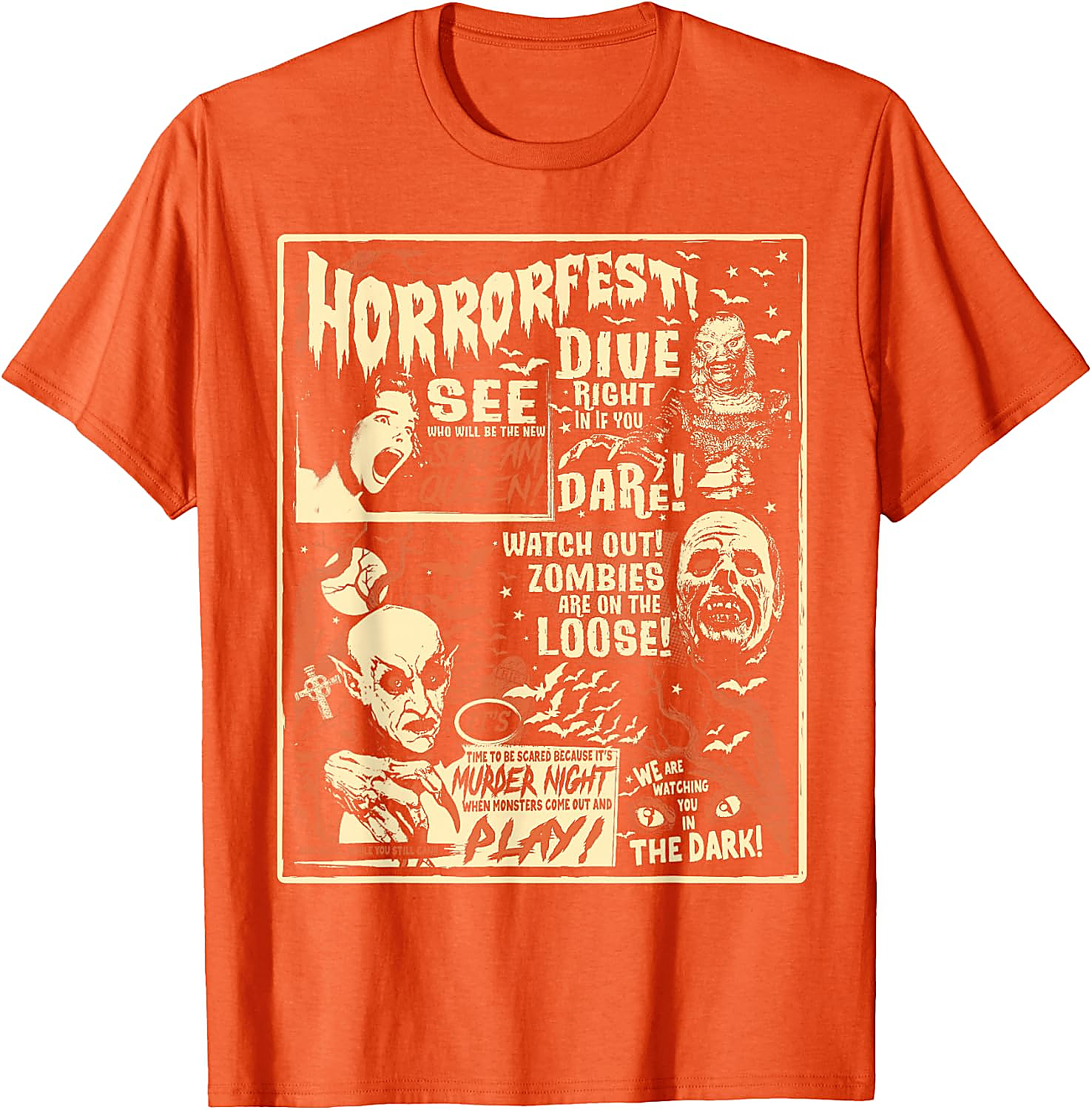 Vintage Horrorfest Poster T-Shirt | Classic Monster Tee