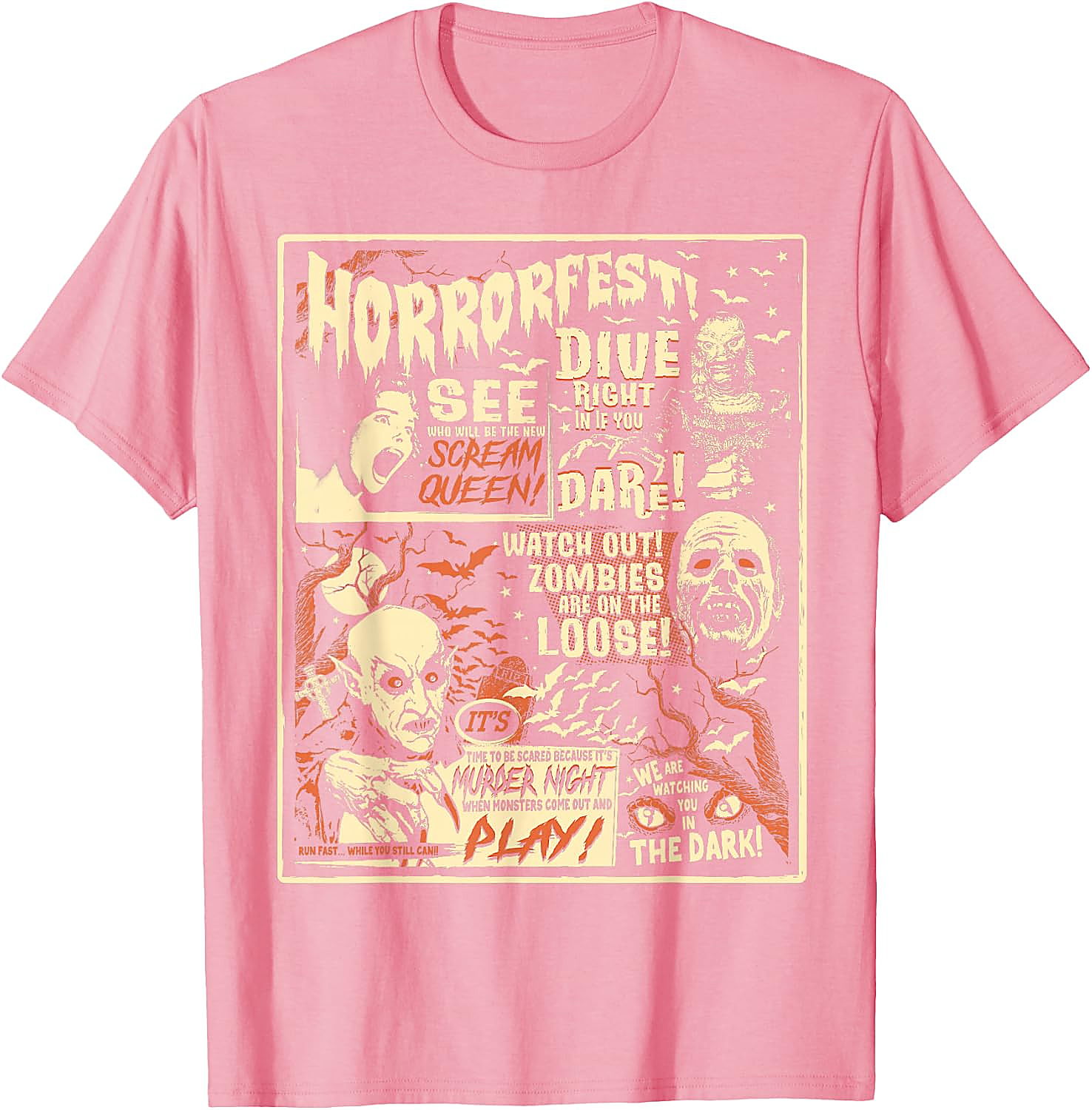 Vintage Horrorfest Poster T-Shirt | Classic Monster Tee