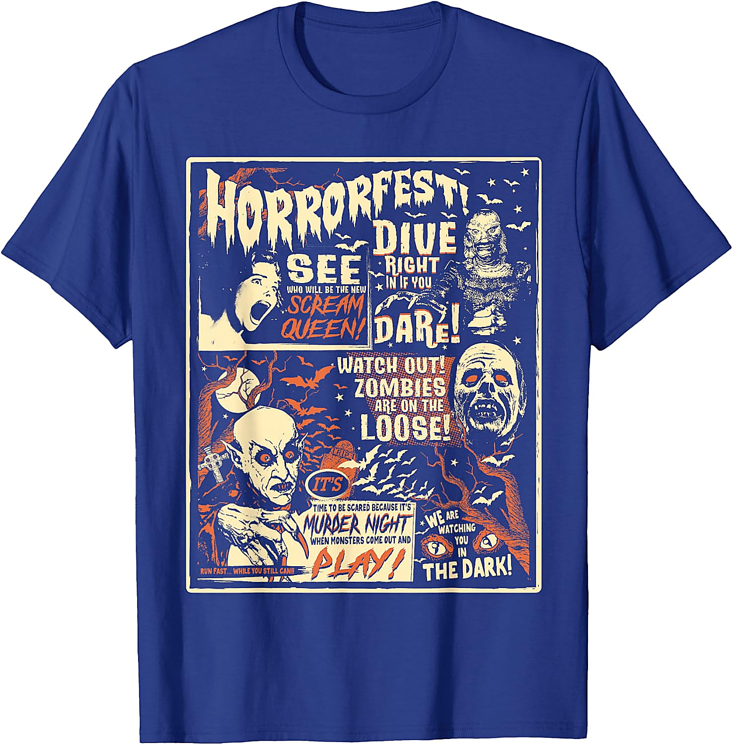 Vintage Horrorfest Poster T-Shirt | Classic Monster Tee