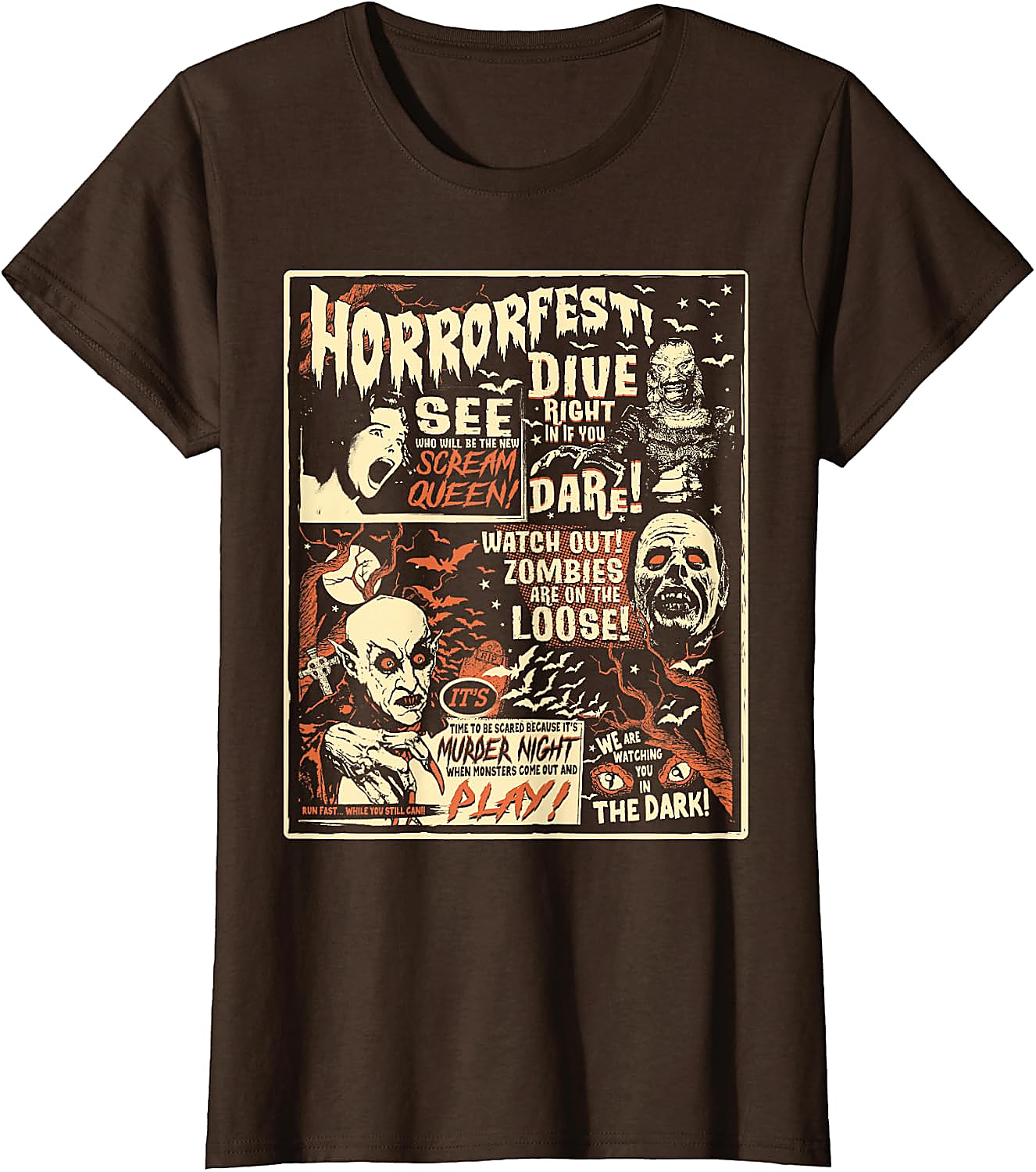 Vintage Horrorfest Poster T-Shirt | Classic Monster Tee
