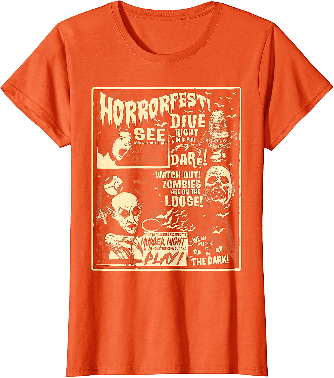 Vintage Horrorfest Poster T-Shirt | Classic Monster Tee