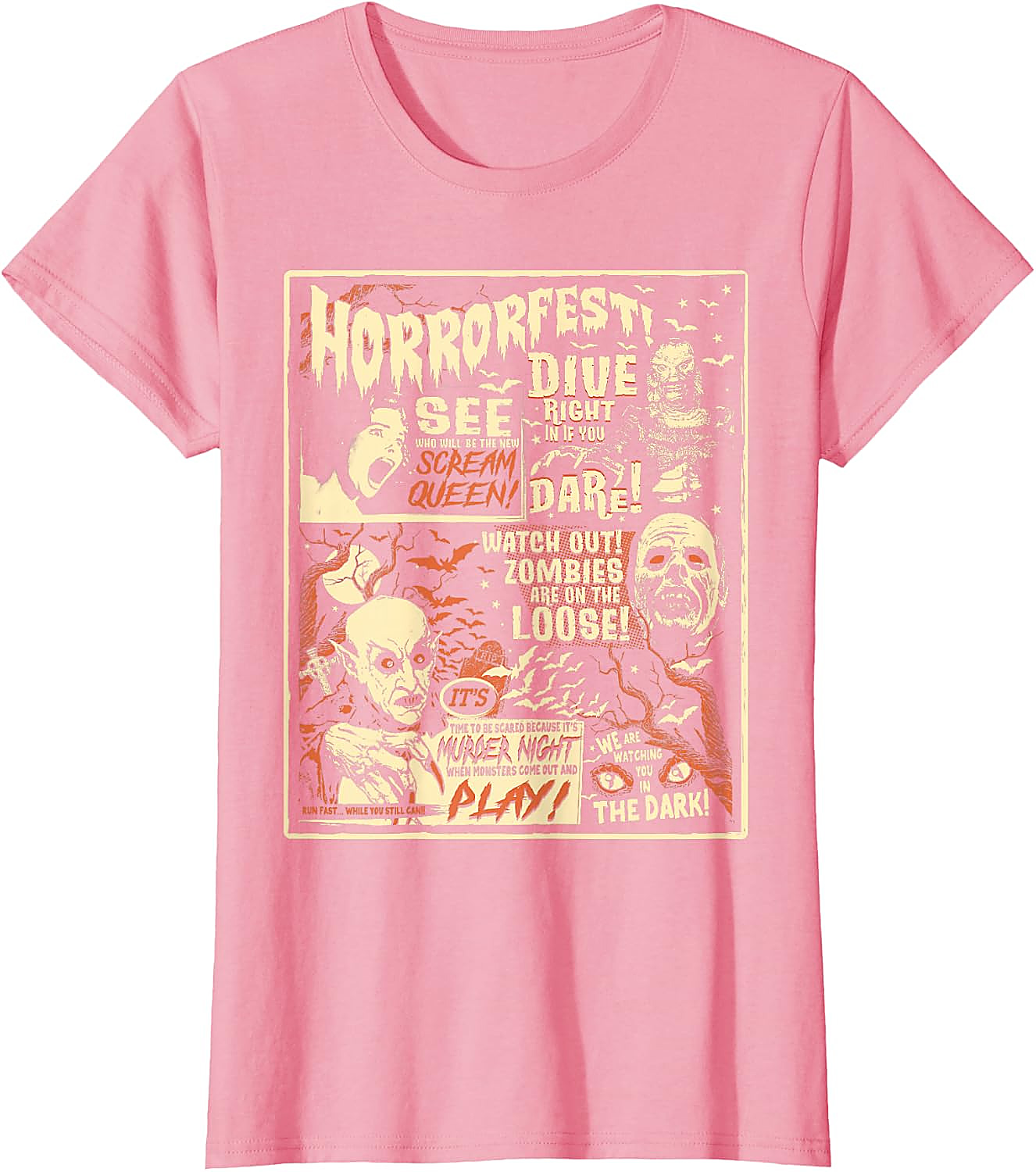 Vintage Horrorfest Poster T-Shirt | Classic Monster Tee