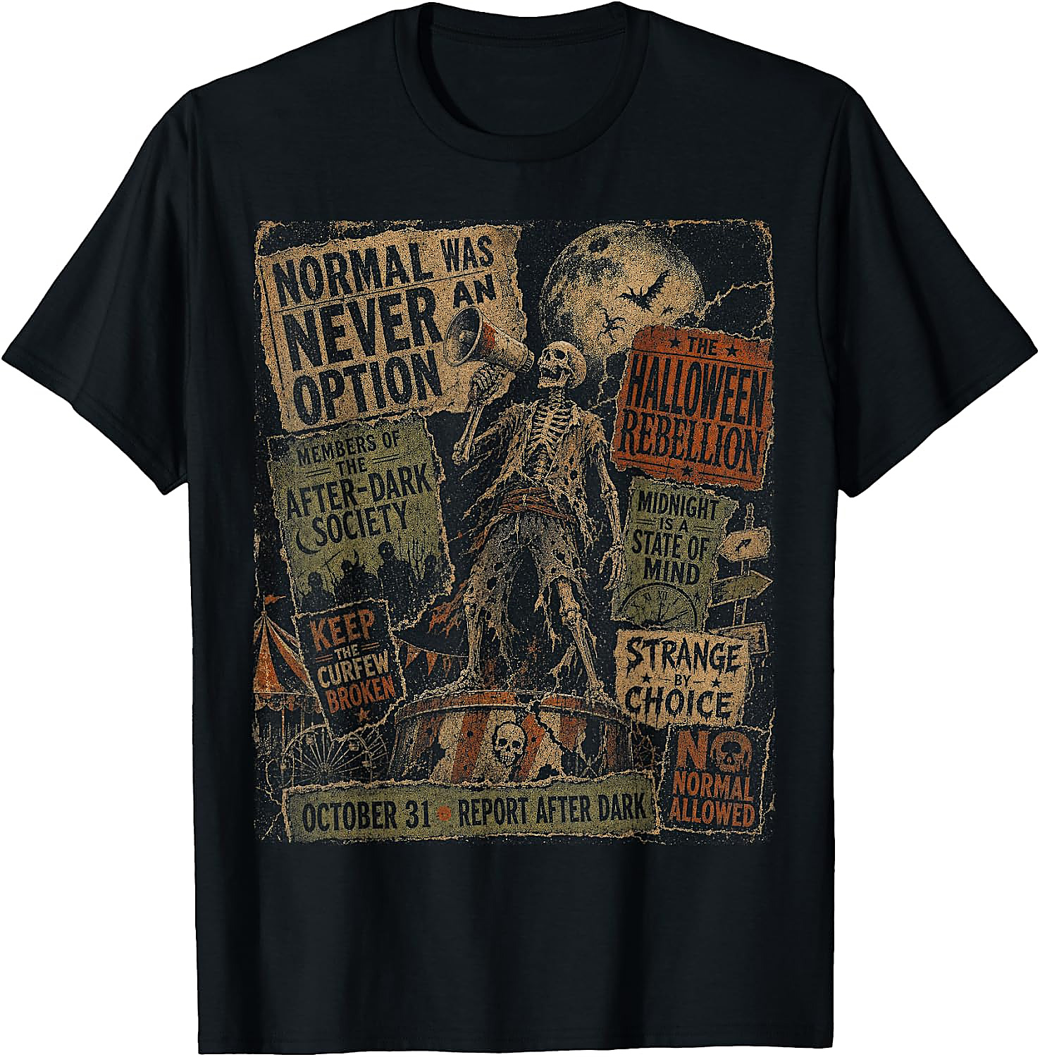 Normal Was Never an Option Vintage Halloween T-Shirt