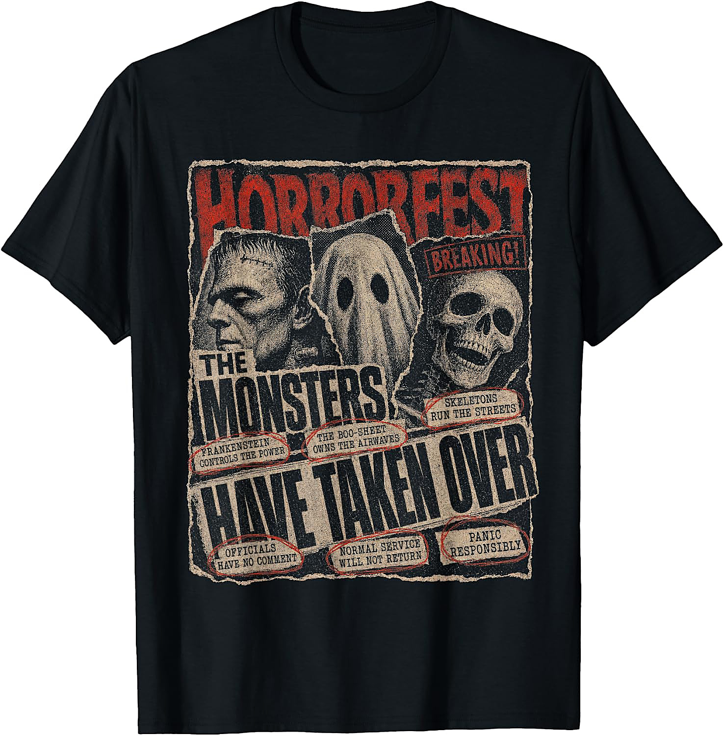 Vintage Horror Movie Poster T-Shirt | Retro Horrorfest Tee