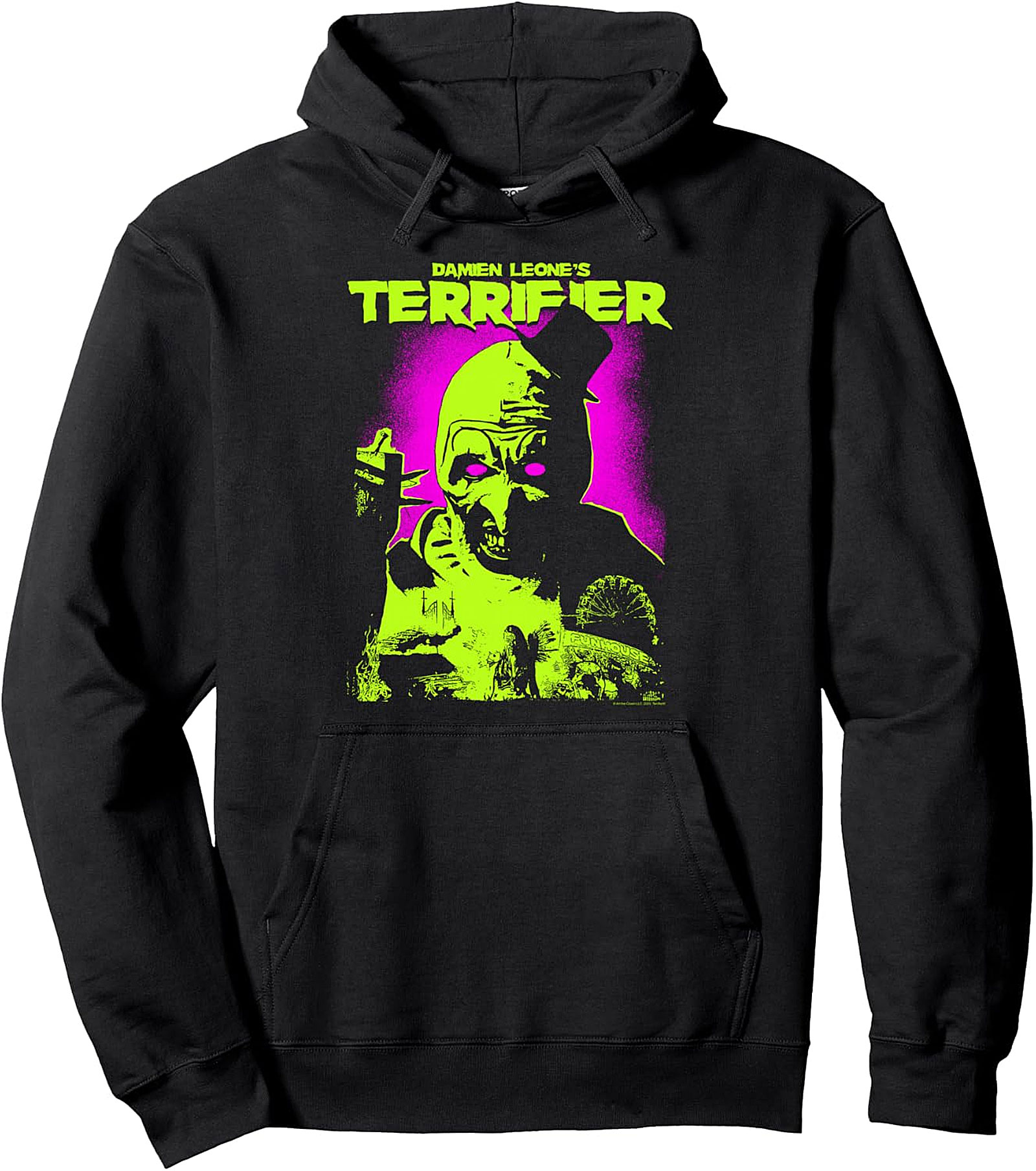 Terrifier Art the Clown Neon Horror Pullover Hoodie