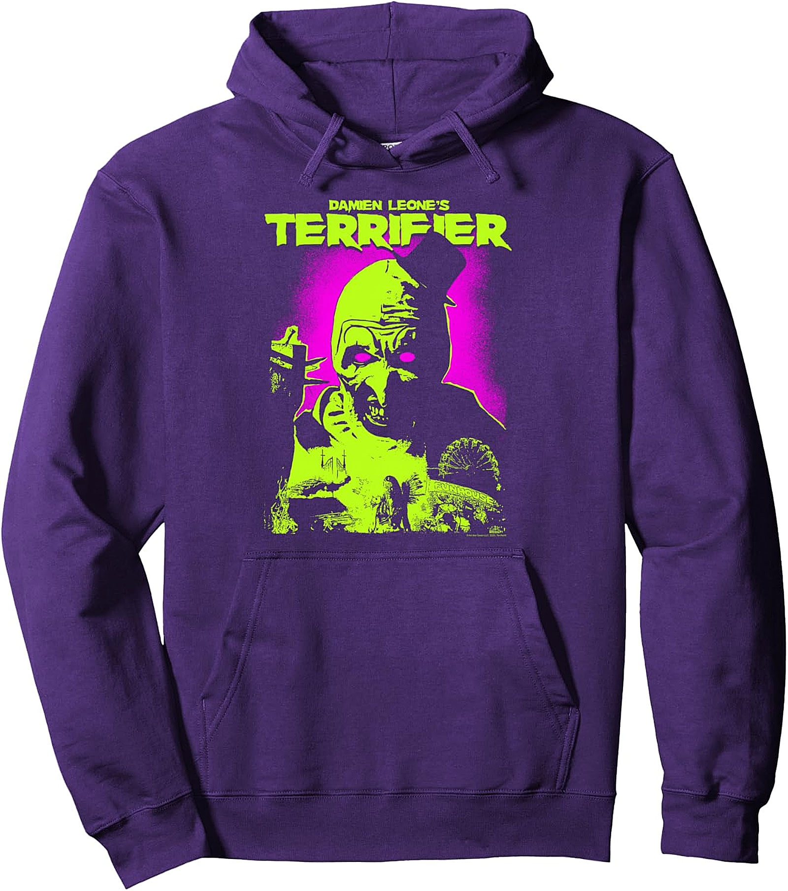 Terrifier Art the Clown Neon Horror Pullover Hoodie