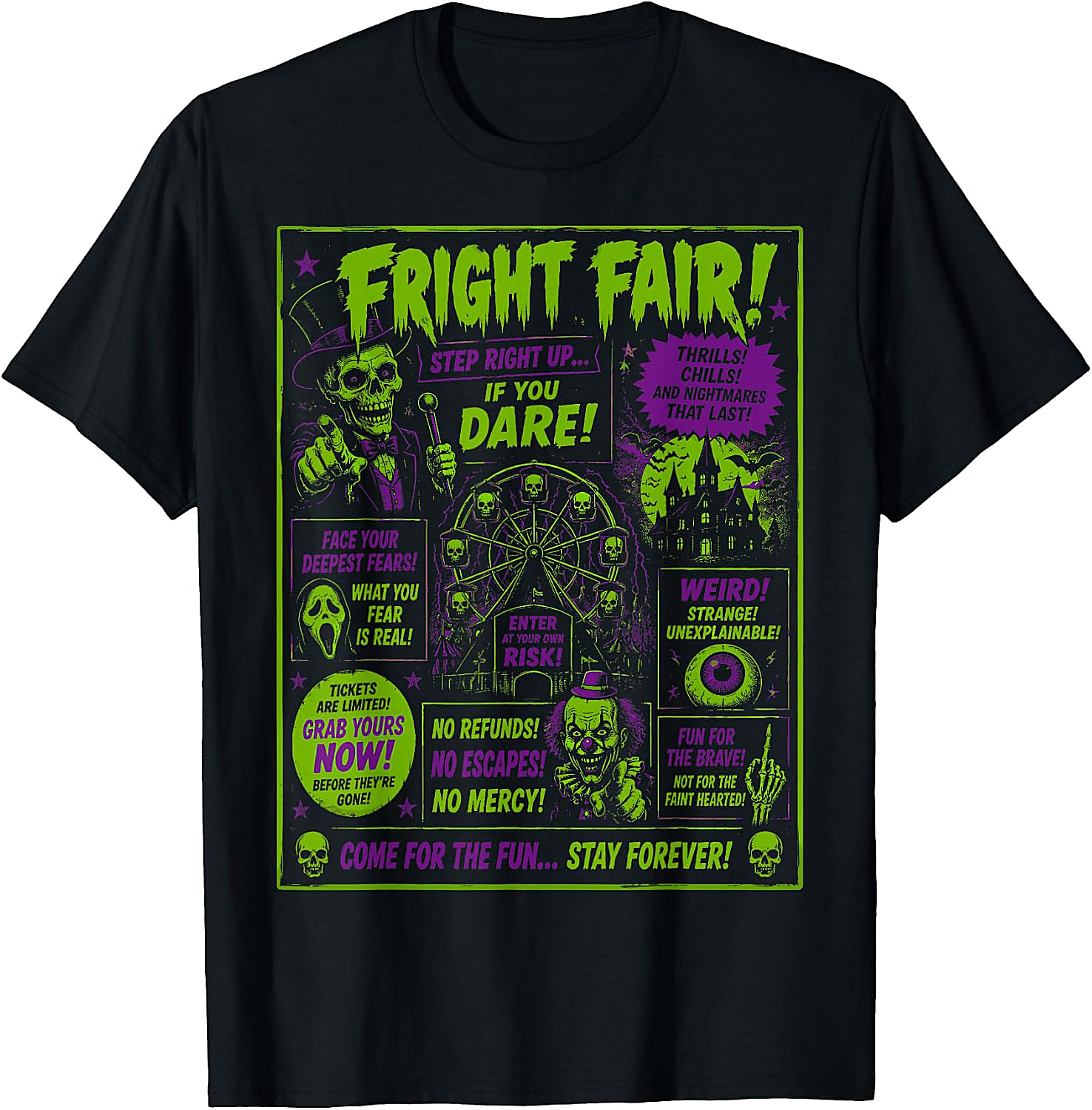 Fright Fair Vintage Halloween T-Shirt | Spooky Horror Tee