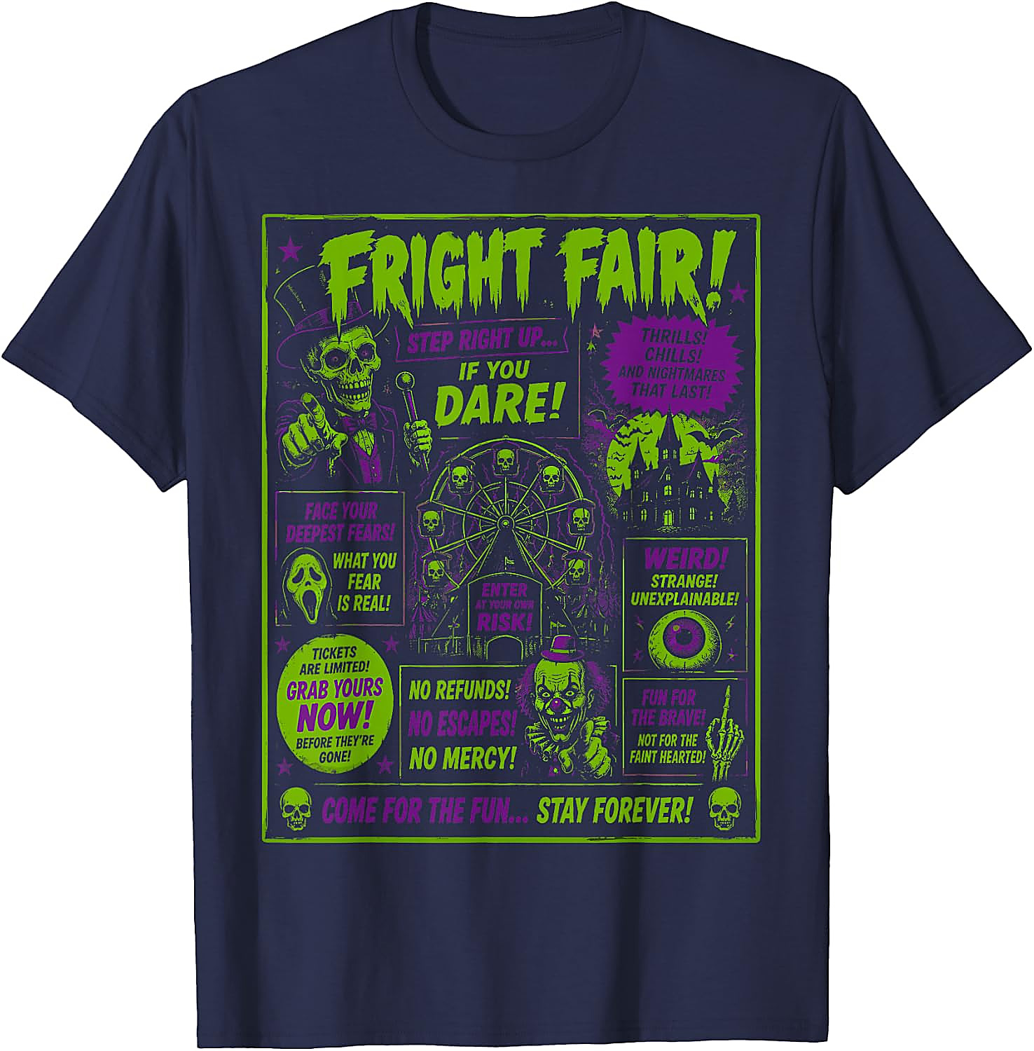 Fright Fair Vintage Halloween T-Shirt | Spooky Horror Tee