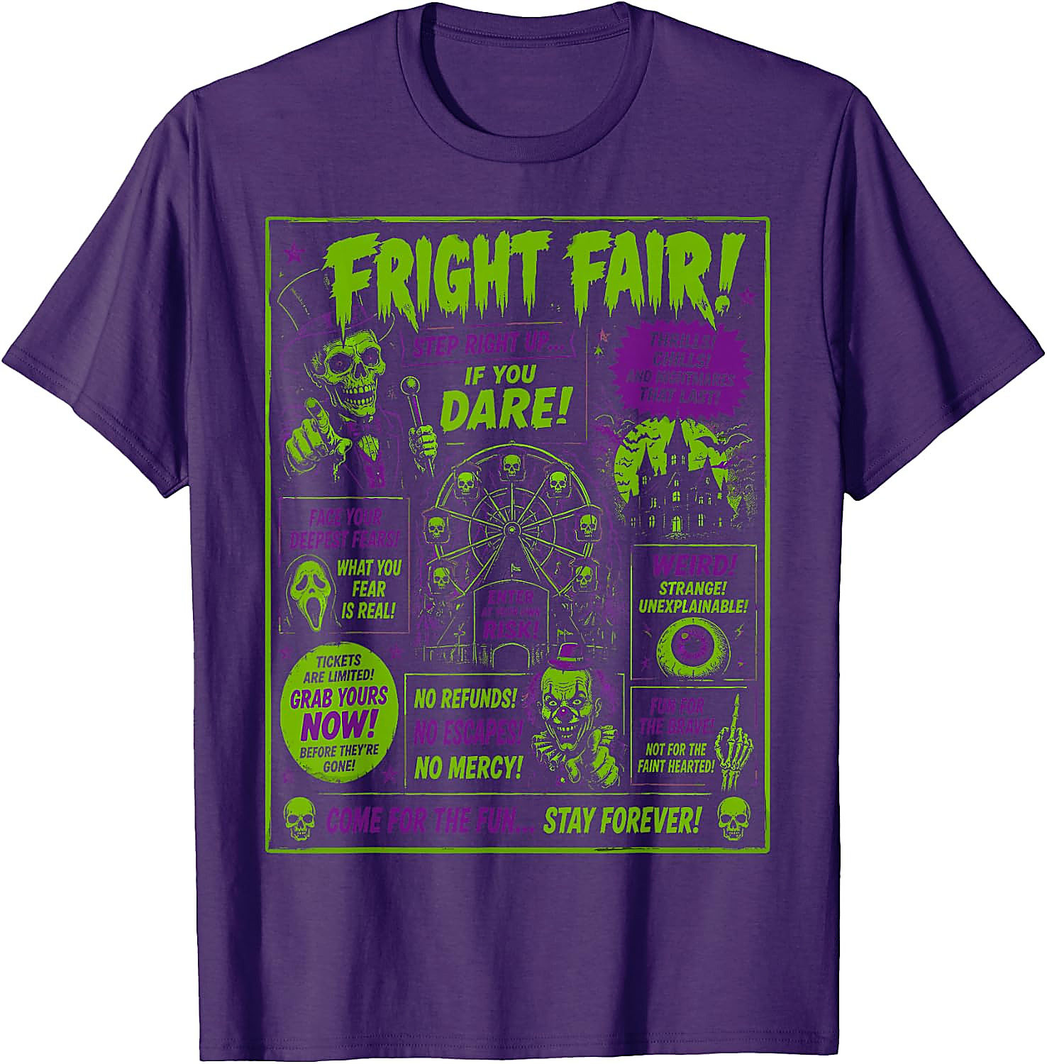 Fright Fair Vintage Halloween T-Shirt | Spooky Horror Tee